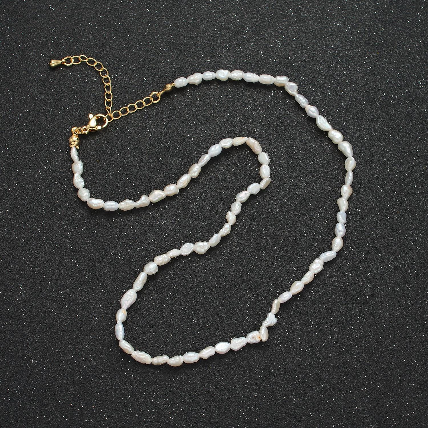 Natural Pearl Minimalist Necklace with Fresh Water Pearls 16 inch Gold Filled Necklace WA2631