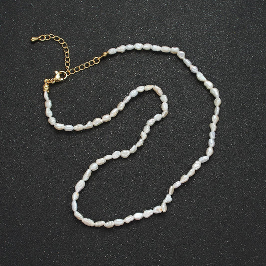 Natural Pearl Minimalist Necklace with Fresh Water Pearls 16 inch Gold Filled Necklace WA2631