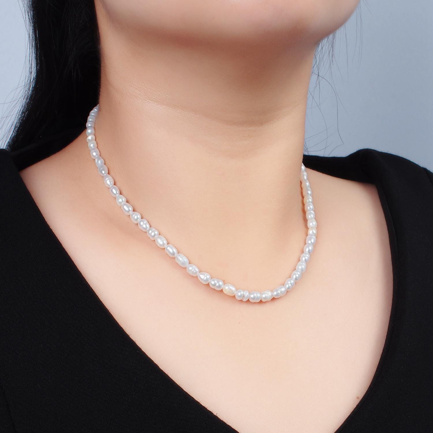 Handmade 4.7mm Natural Freshwater Pearl 14.5" Necklace WA-2630