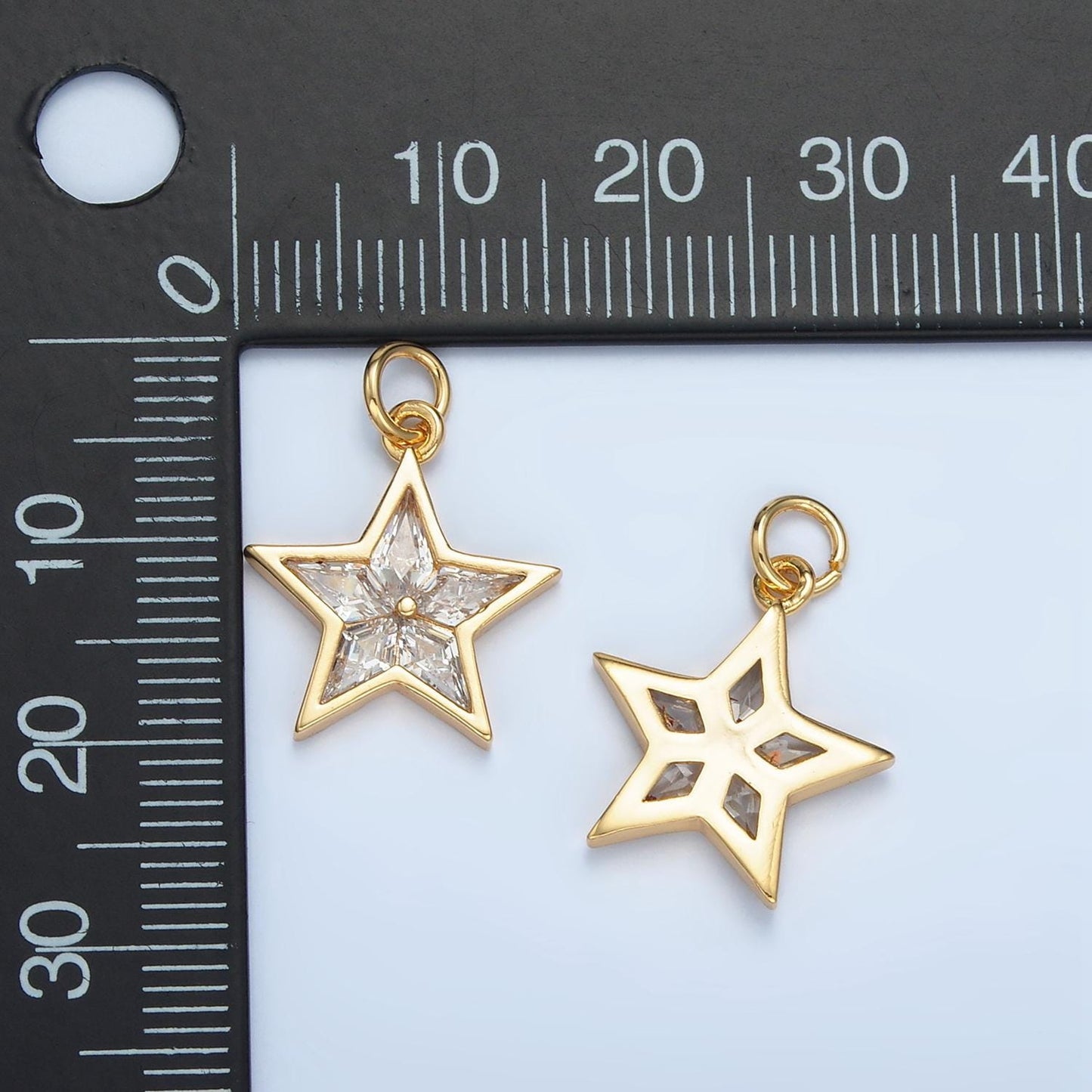 Clear CZ Star 24K Gold Filled Celestial Charm | N-1480
