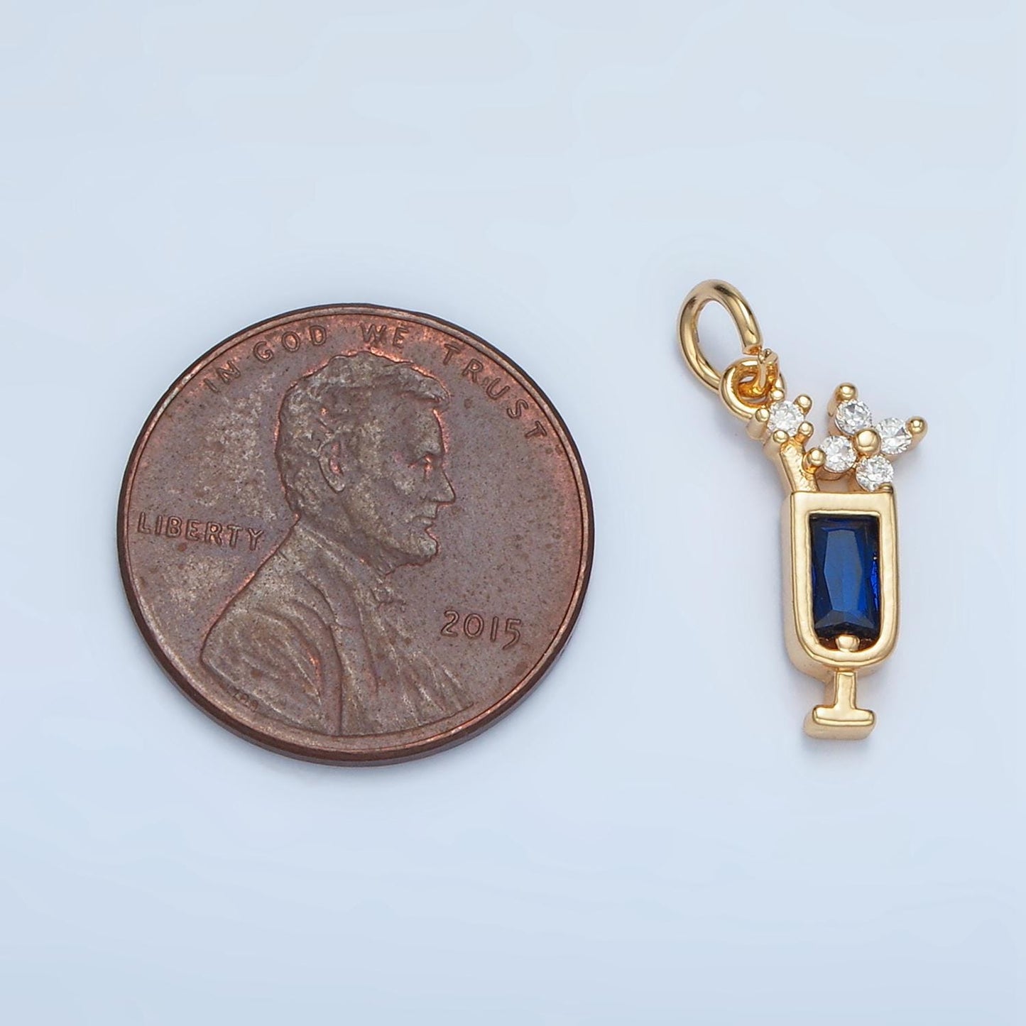 Colorful CZ Paradise Alcohol Drinks Gold Filled Food Charm | W-054 & W-067