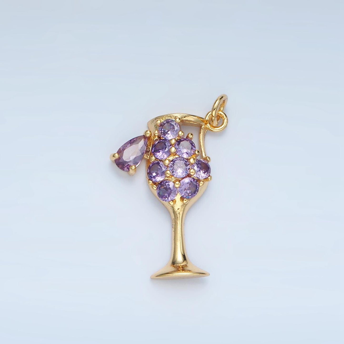 Alcoholic Mimosa Clear, Red, Pink, Purple CZ Drink Charm | E681-E362