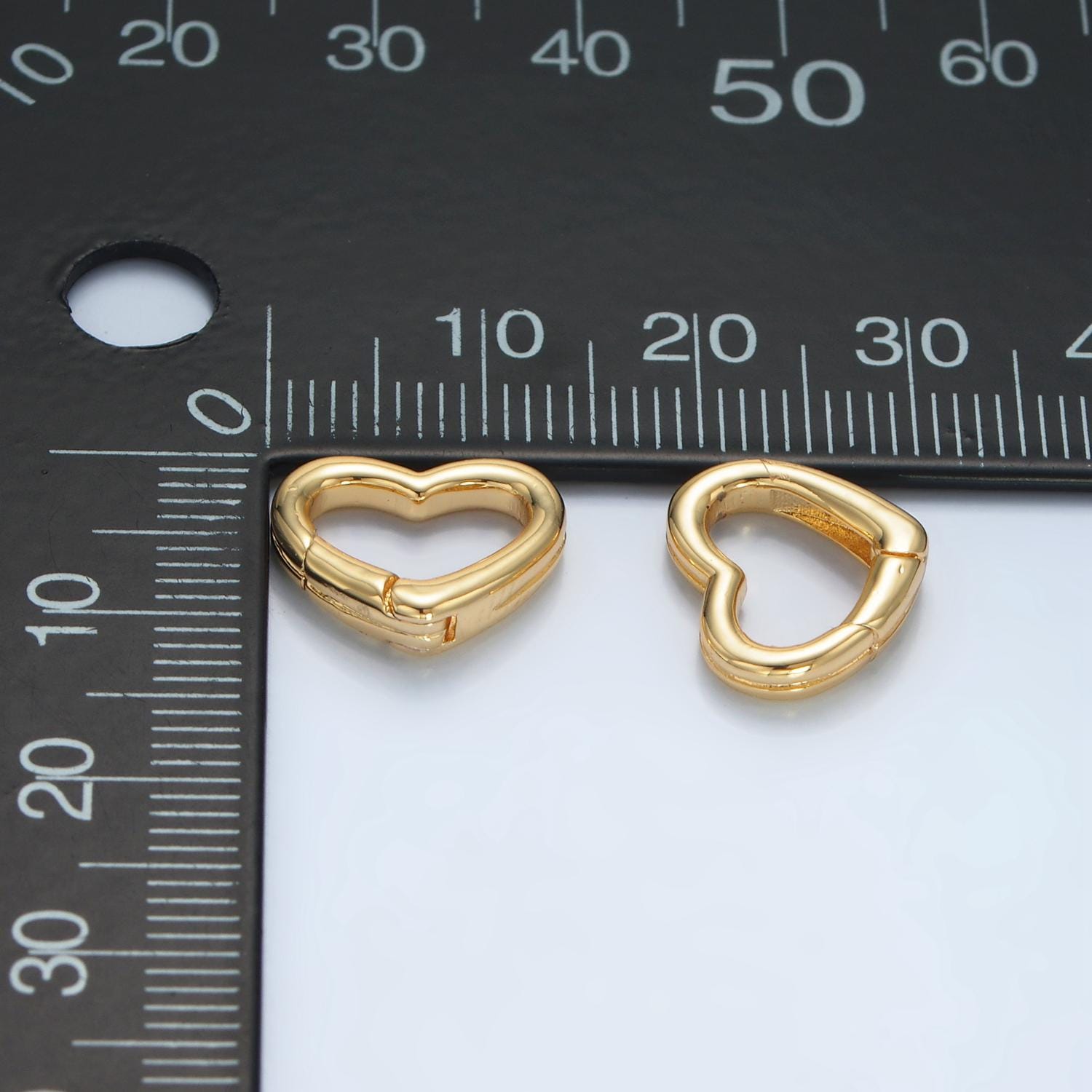 24K Gold Filled Heart Carabiner Clasp, Carabiner Lock Connector, Spring Push Gate for DIY Jewelry Clasp Finding Necklace Bracelet Z969