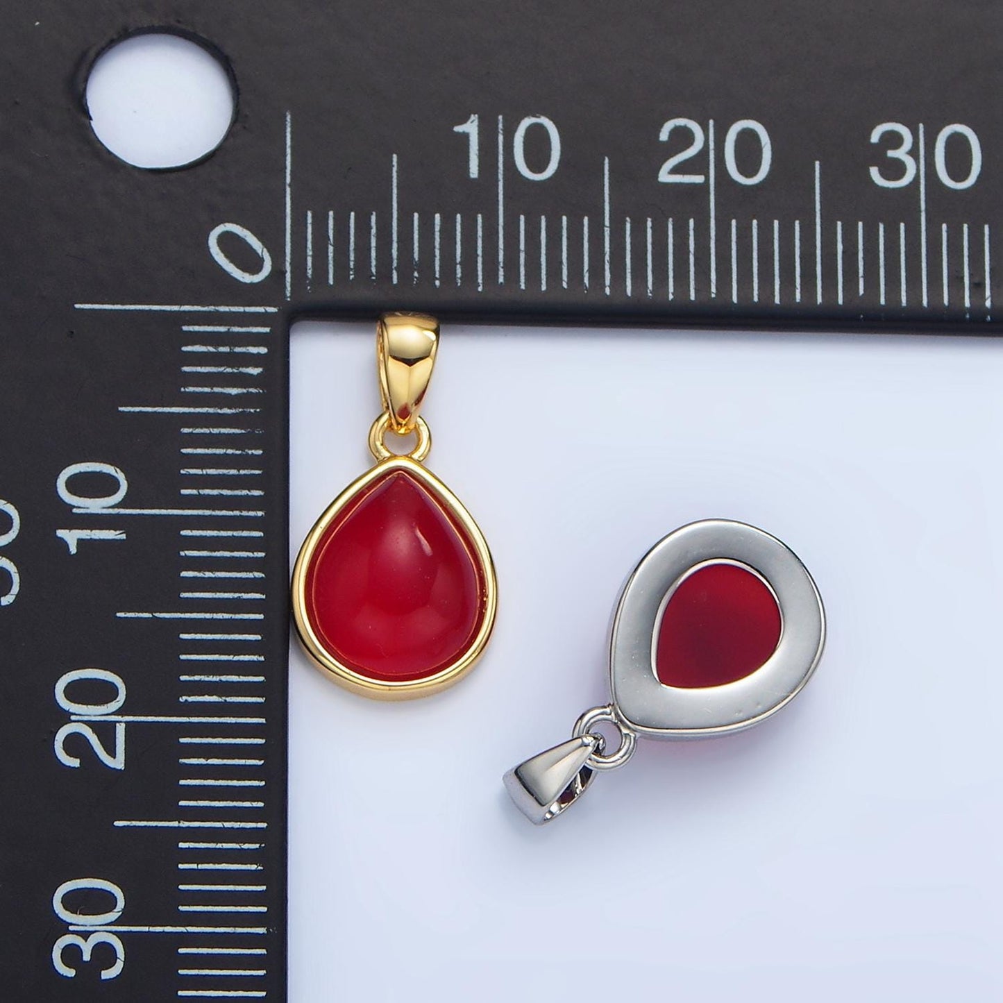 Natural Teardrop Gemstone Bezel 24K Gold Filled Pendant | AA-959