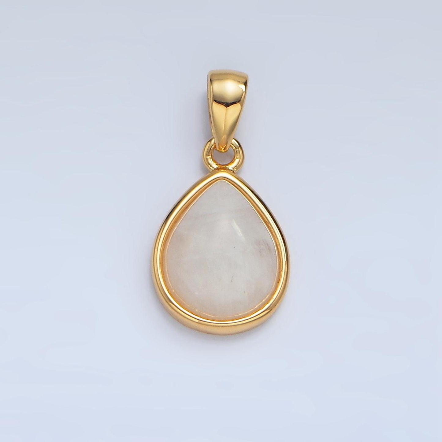 Natural Teardrop Gemstone Bezel 24K Gold Filled Pendant | AA-959