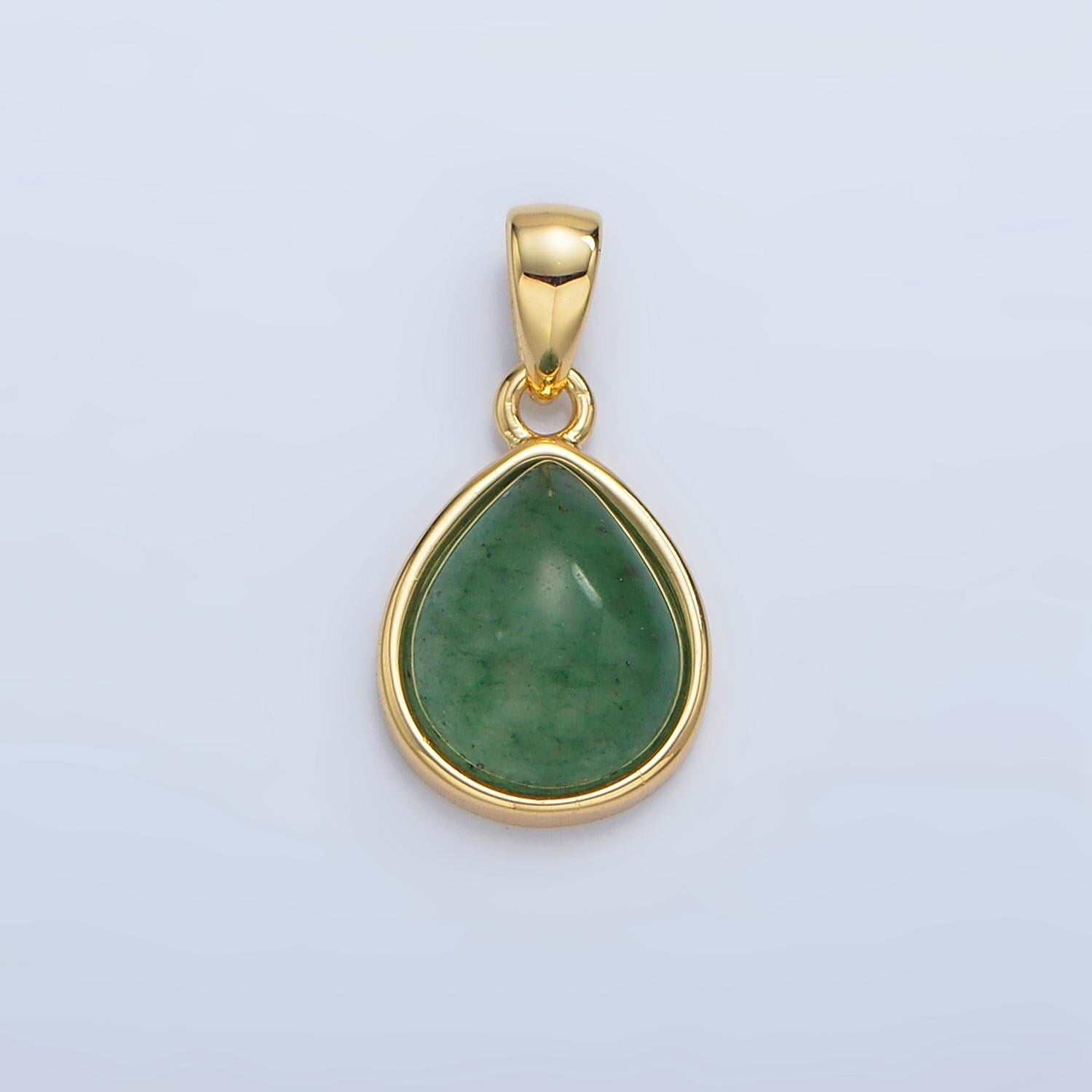 Natural Teardrop Gemstone Bezel 24K Gold Filled Pendant | AA-959