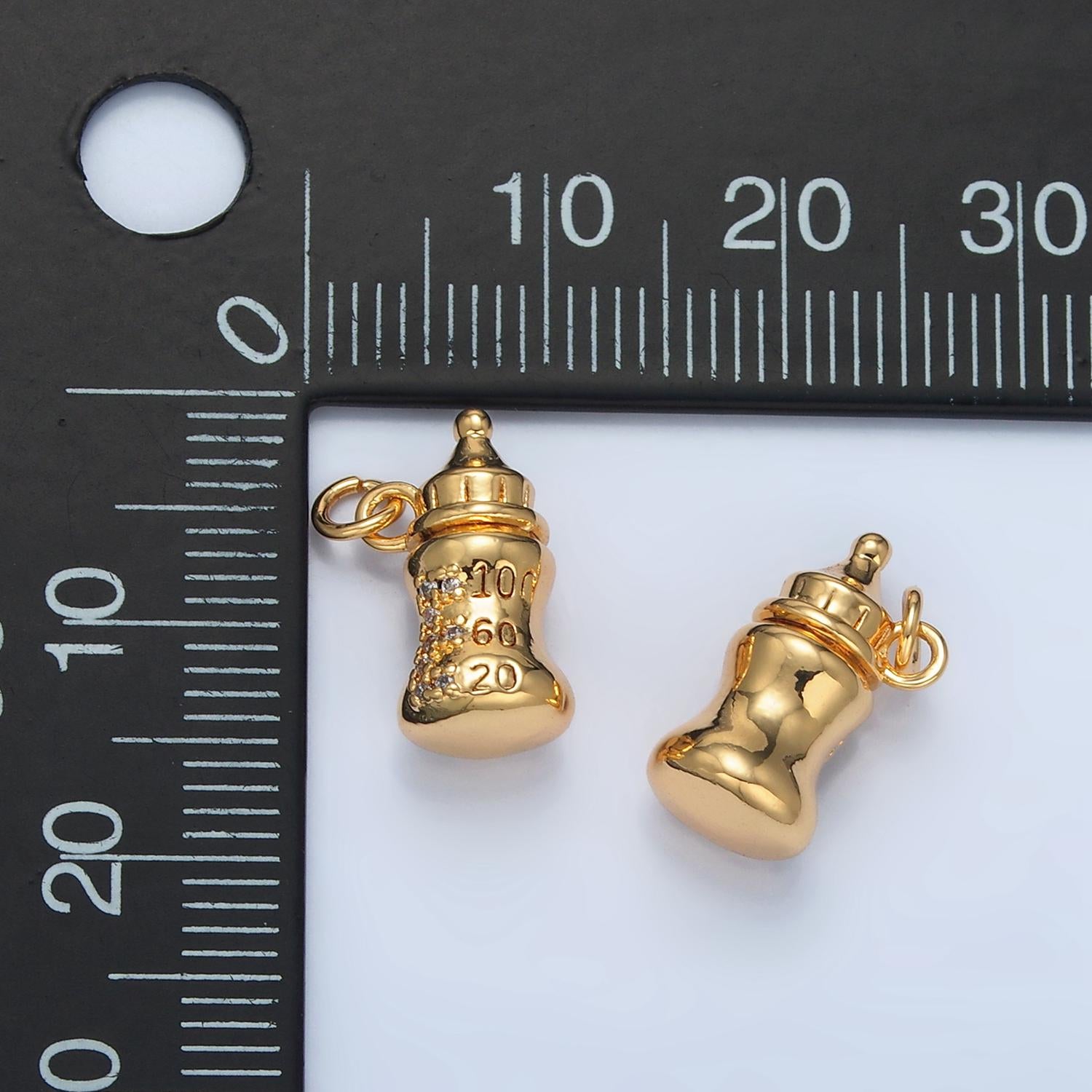 24K Gold Filled Baby Milk Charm Pacifier Bottle Kids Charm for baby shower party | AG905