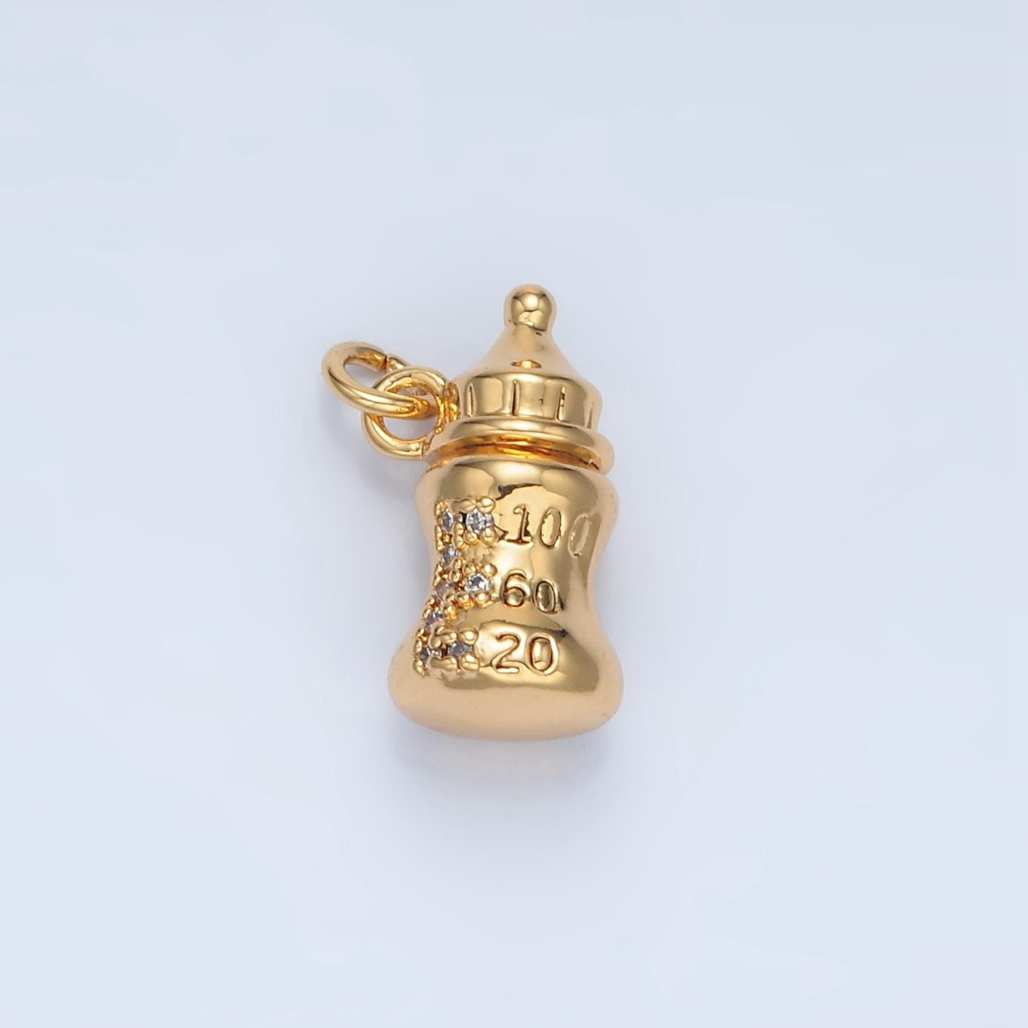 24K Gold Filled Baby Milk Charm Pacifier Bottle Kids Charm for baby shower party | AG905