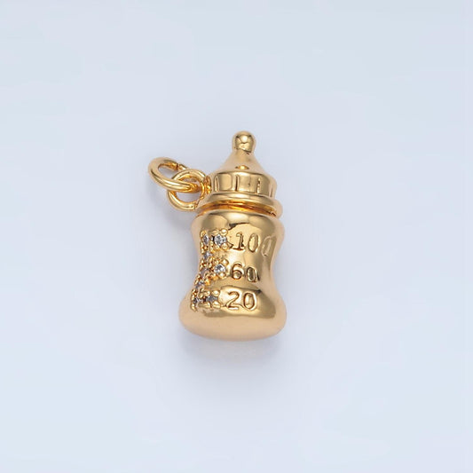 24K Gold Filled Baby Milk Charm Pacifier Bottle Kids Charm for baby shower party | AG905