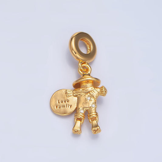 Garden scarecrow Charm Gold scarecrow Pendant for Thanksgiving Fall Autumn Jewelry Inspired X587