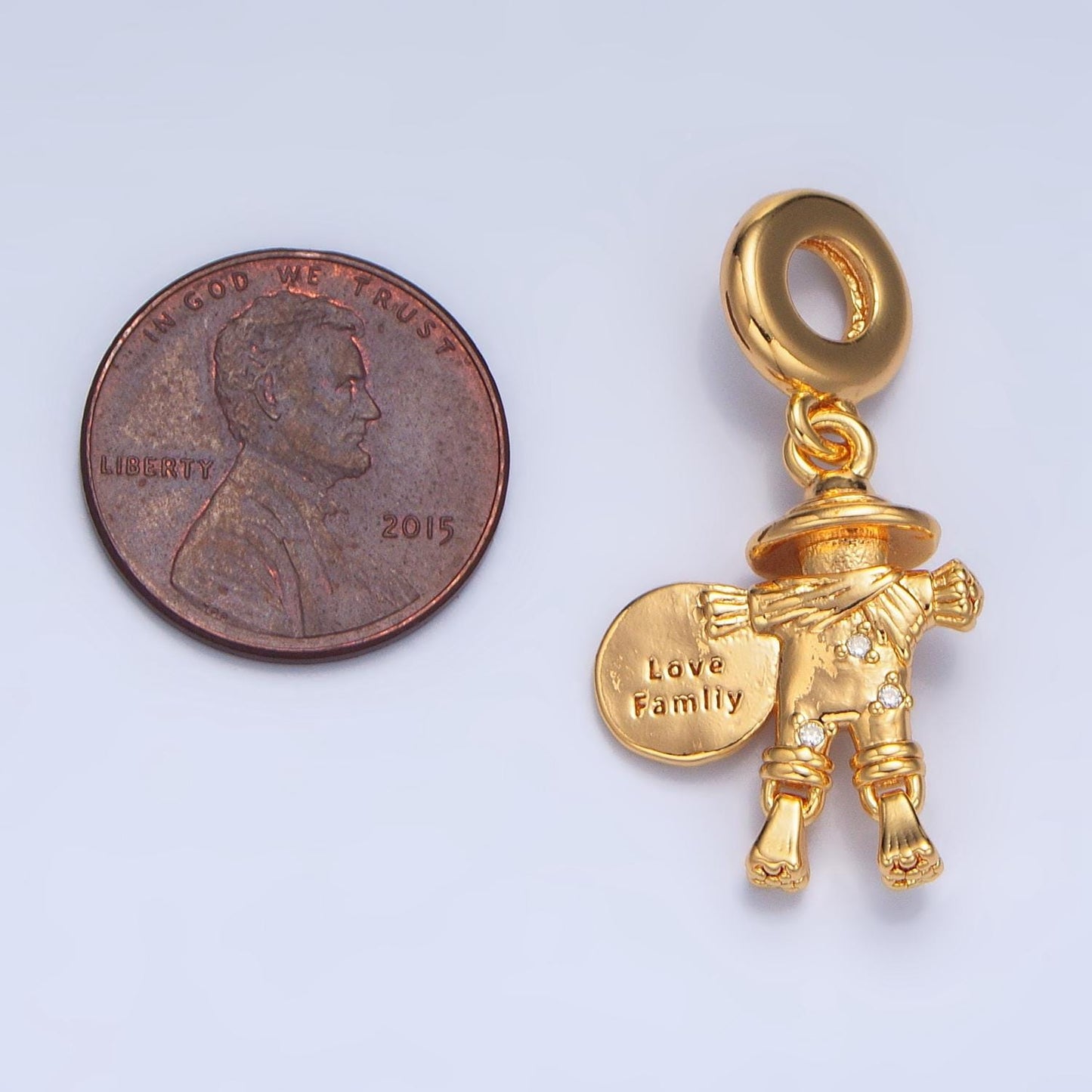 Garden scarecrow Charm Gold scarecrow Pendant for Thanksgiving Fall Autumn Jewelry Inspired X587