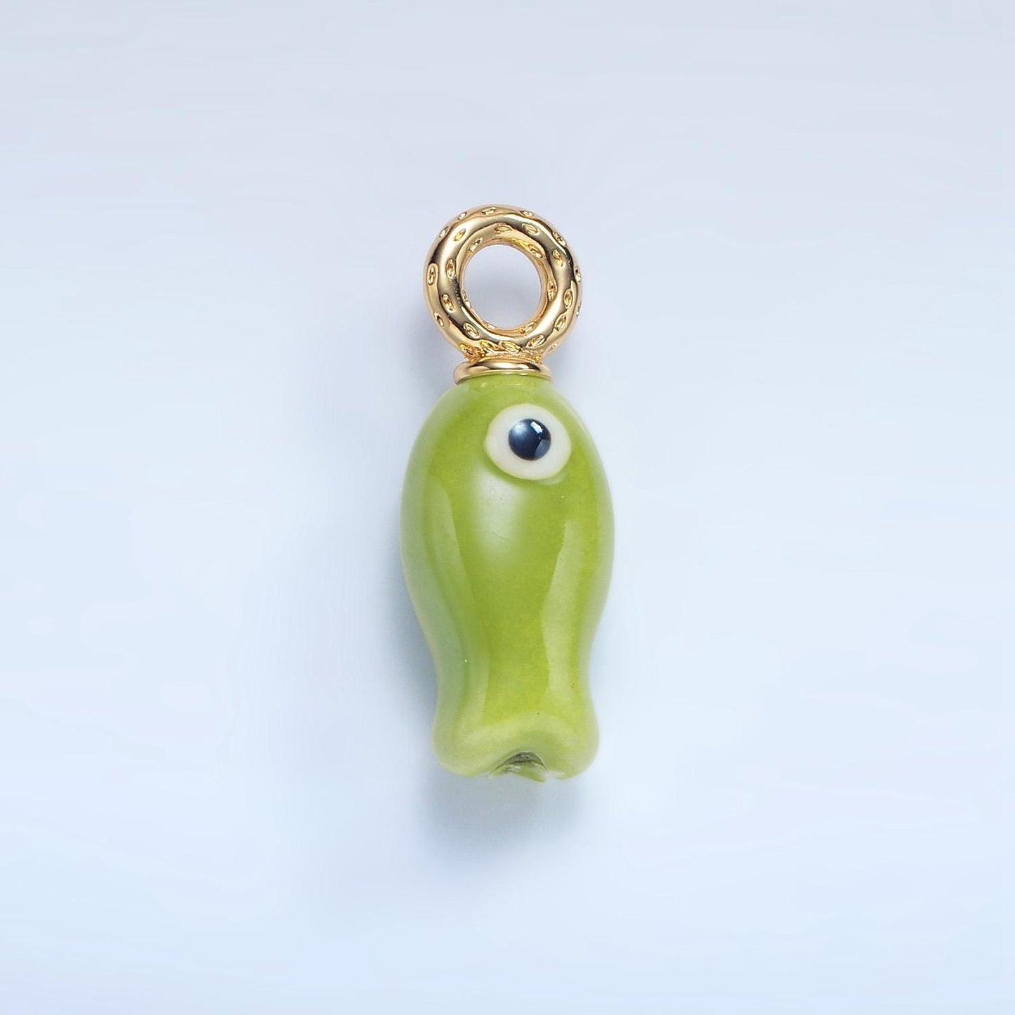 Colorful Ceramic Fish Charm Handmade Painting Ceramic Porcelain Animal Charm For Necklace Bracelet Jewelry Making Supply