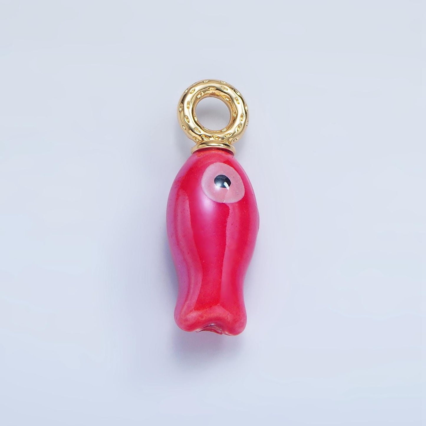 Colorful Ceramic Fish Charm Handmade Painting Ceramic Porcelain Animal Charm For Necklace Bracelet Jewelry Making Supply