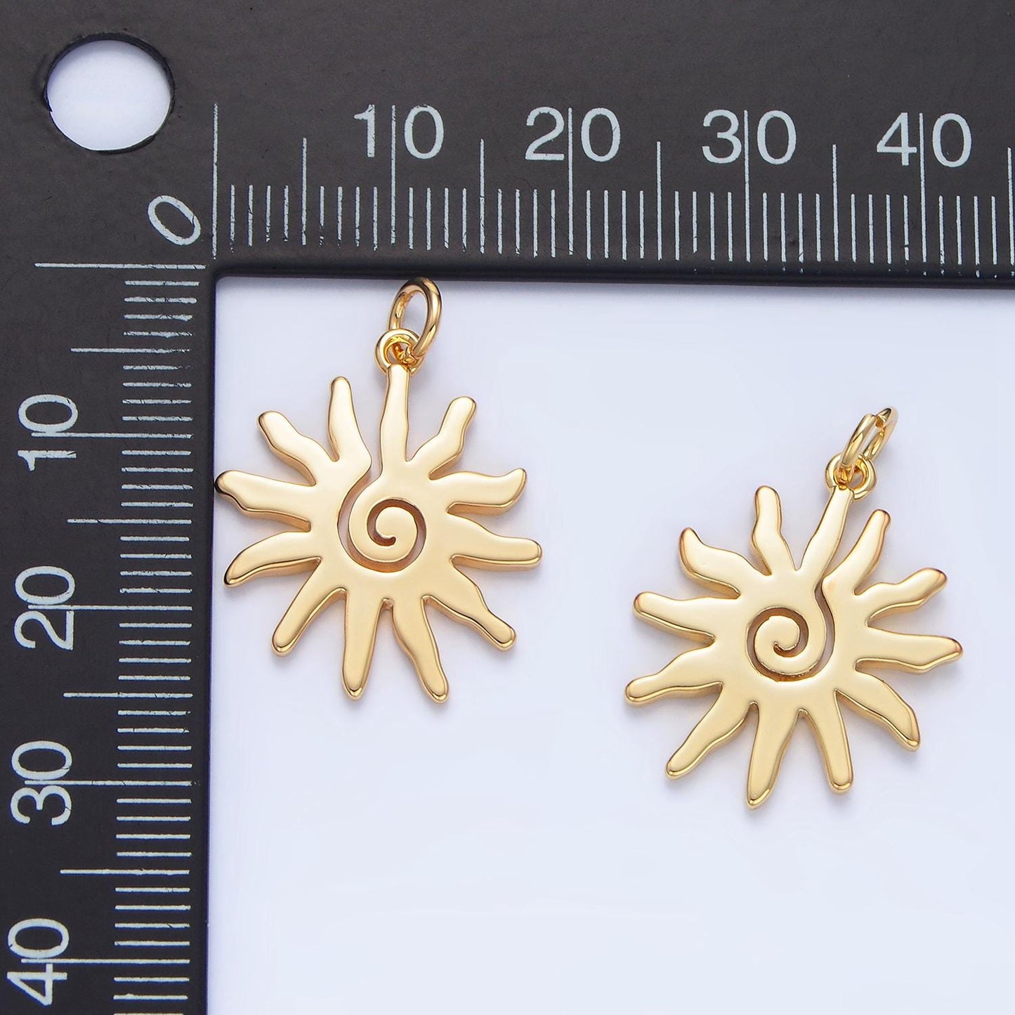 Boho Gold Sun Charm Dainty Sun Charm Pendant Celestial Charms, Tribal Sun Charm Yoga Bohemian Jewelry Inspired Supply X909