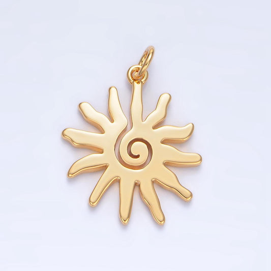 Boho Gold Sun Charm Dainty Sun Charm Pendant Celestial Charms, Tribal Sun Charm Yoga Bohemian Jewelry Inspired Supply X909