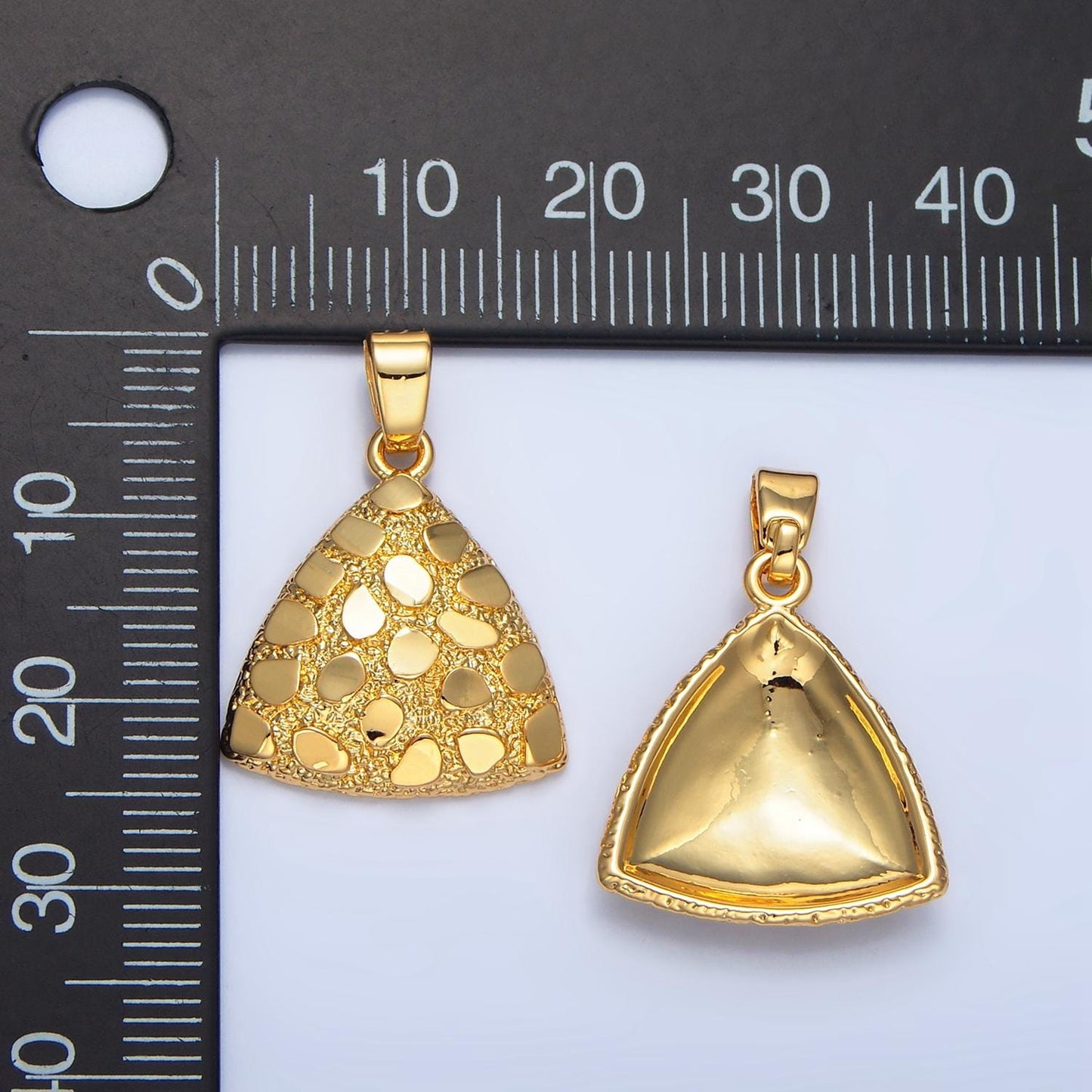 Gold Triangle Mosaic Tile Charm for Necklace Pendant Geometric Jewelry Making Supply AA790