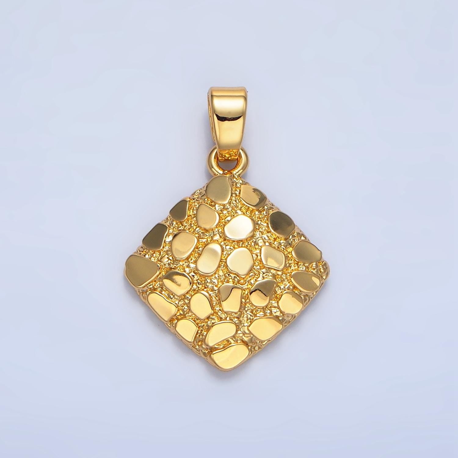 Gold Triangle Rhombus Tile Charm for Necklace Pendant Geometric Jewelry Making Supply AA792