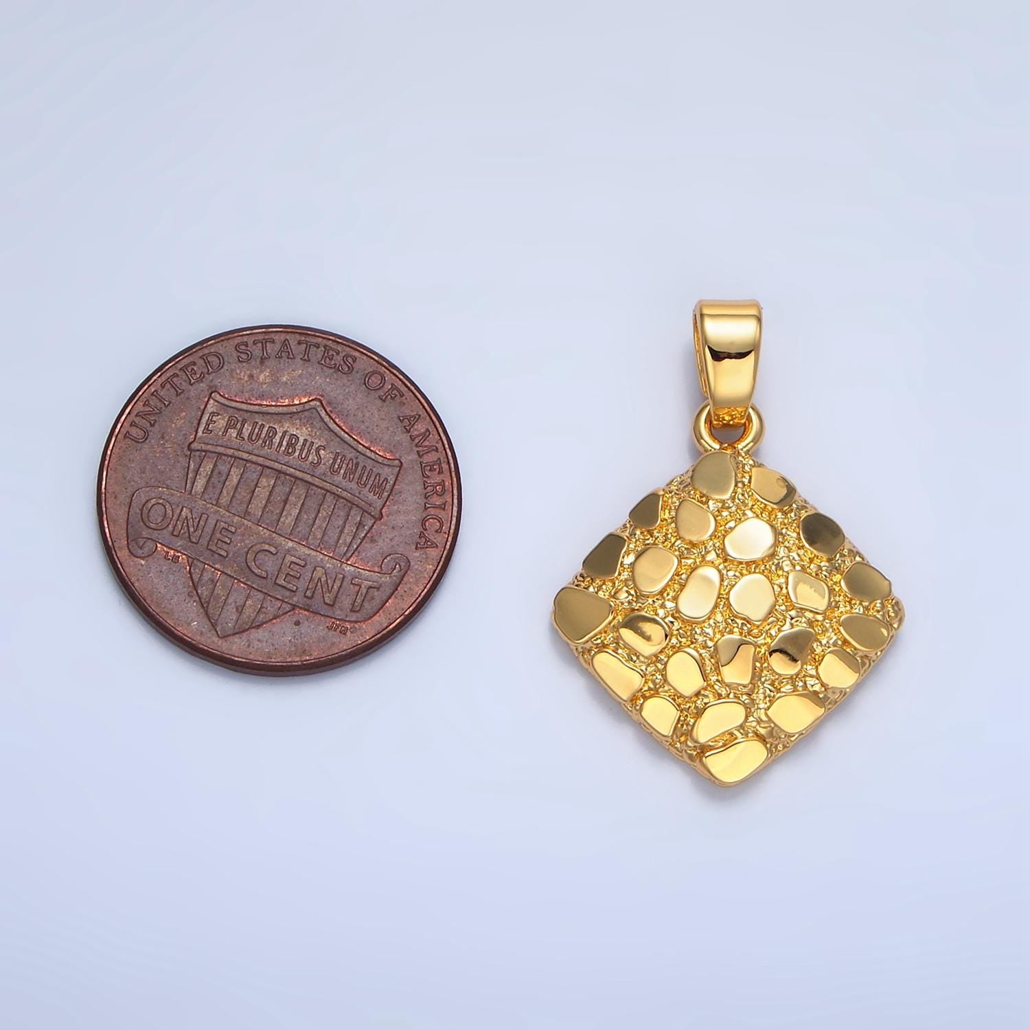 Gold Triangle Rhombus Tile Charm for Necklace Pendant Geometric Jewelry Making Supply AA792