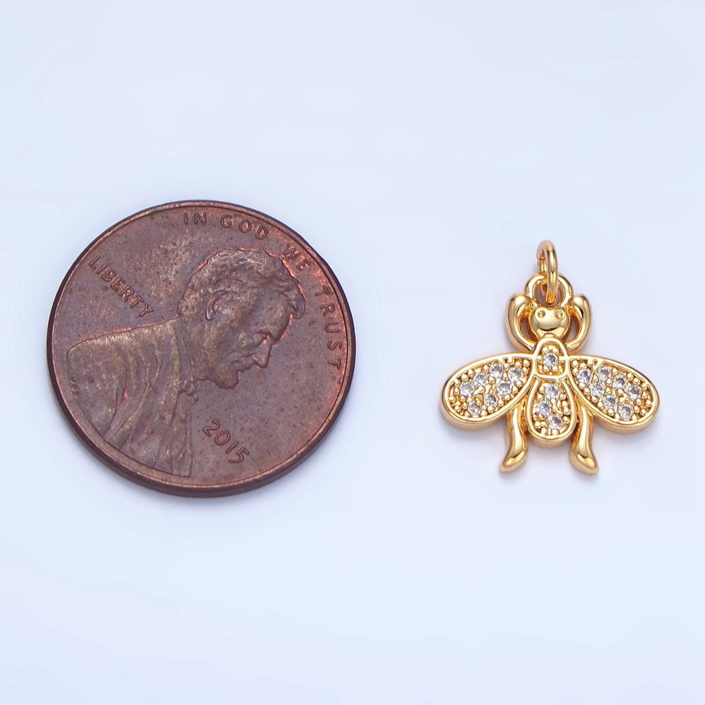 Micro Paved CZ Flying Insect Animal 24k Gold Filled Charm | X-870