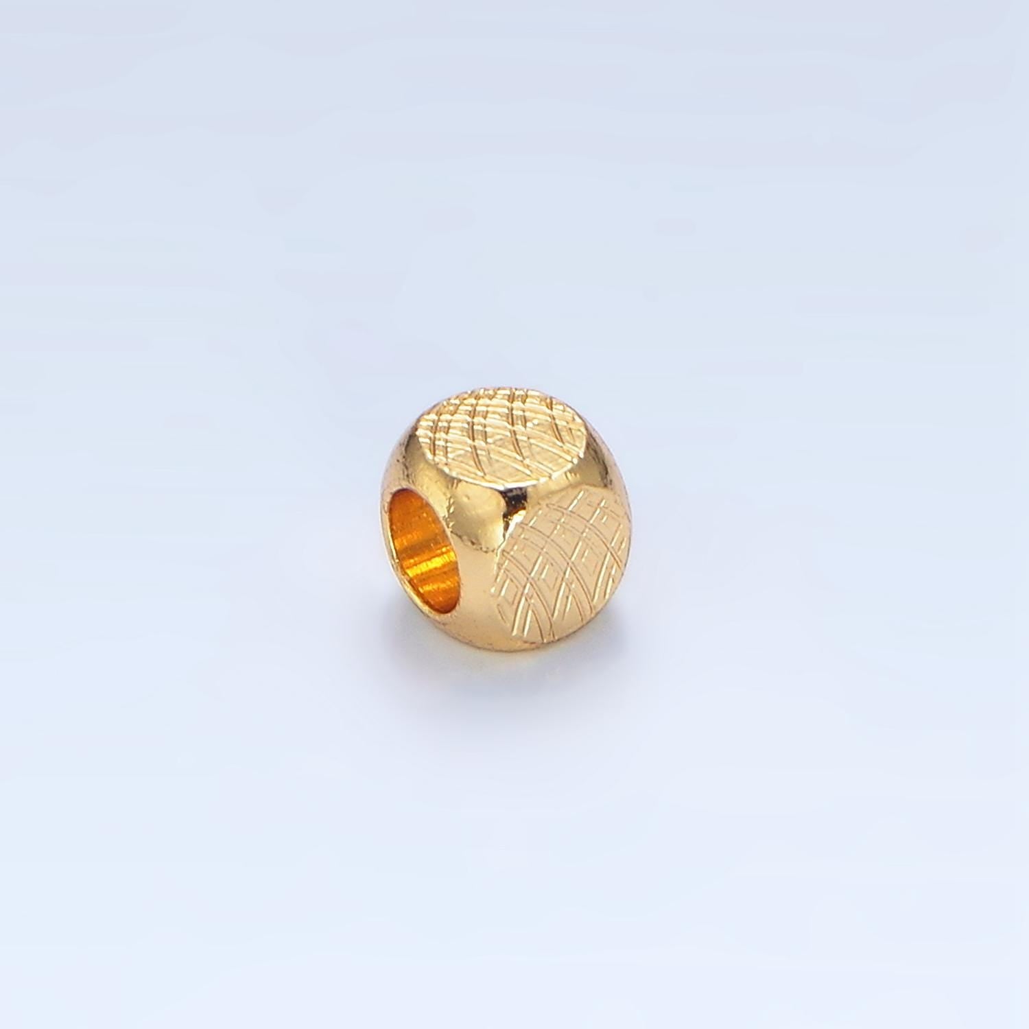 4X4mm Shiny Gold Cube Beads Pattern Square Tube Beads, Spacer Beads, Bracelet Beads, Solid Tube Beads, Gold Finding B189