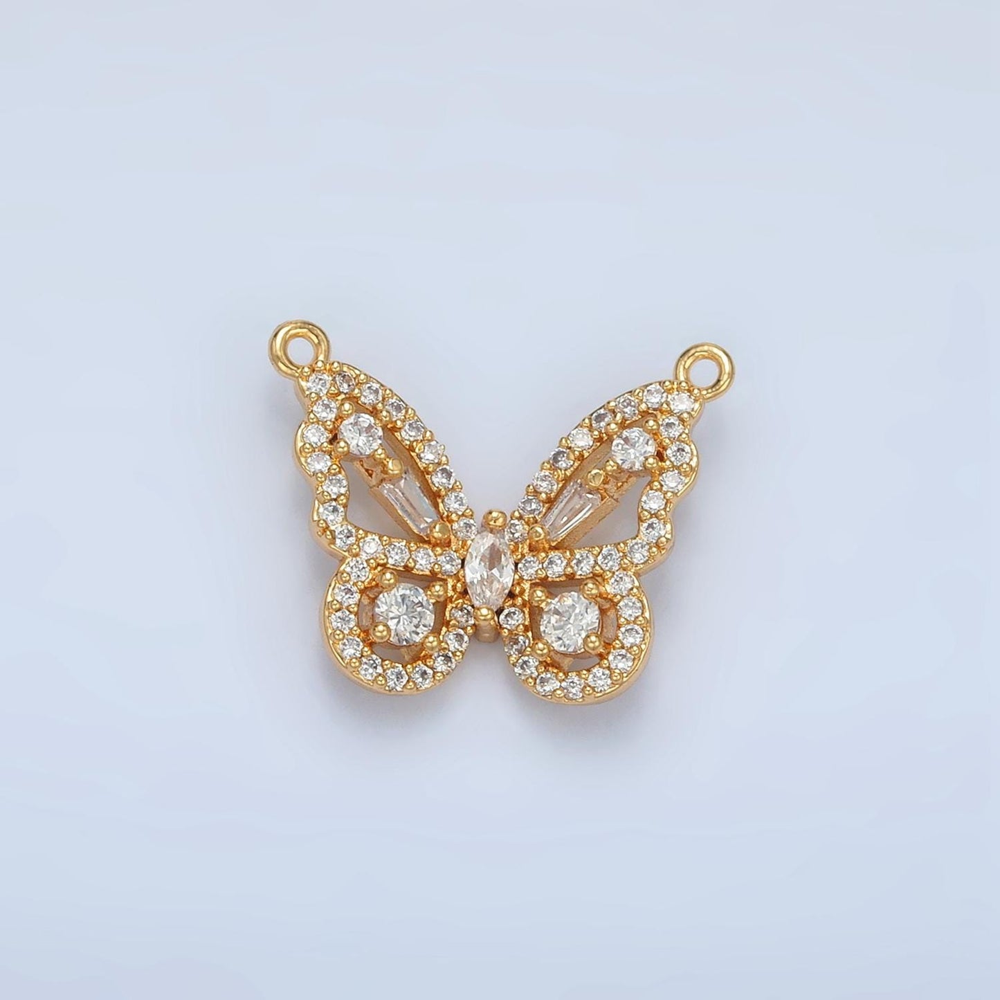 Mini CZ Micro Pave Butterfly Charm 18k Gold Filled Mariposa Pendant DIY Personalized Jewelry Making Finding F443