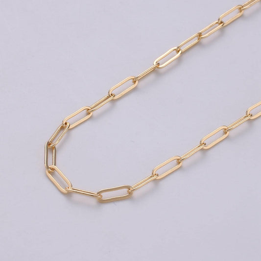Gold Paperclip Rolo Cable Chain by Yard, Gold Cable Rolo Chain by Yard 7x2mm, Roll-254