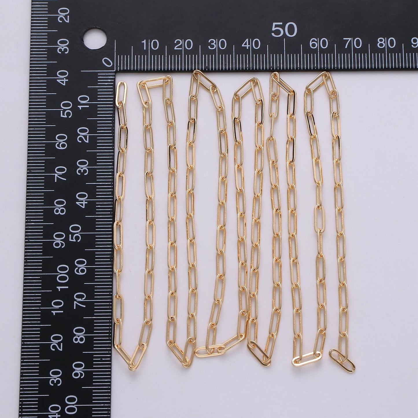Gold Paperclip Rolo Cable Chain by Yard, Gold Cable Rolo Chain by Yard 7x2mm, Roll-254