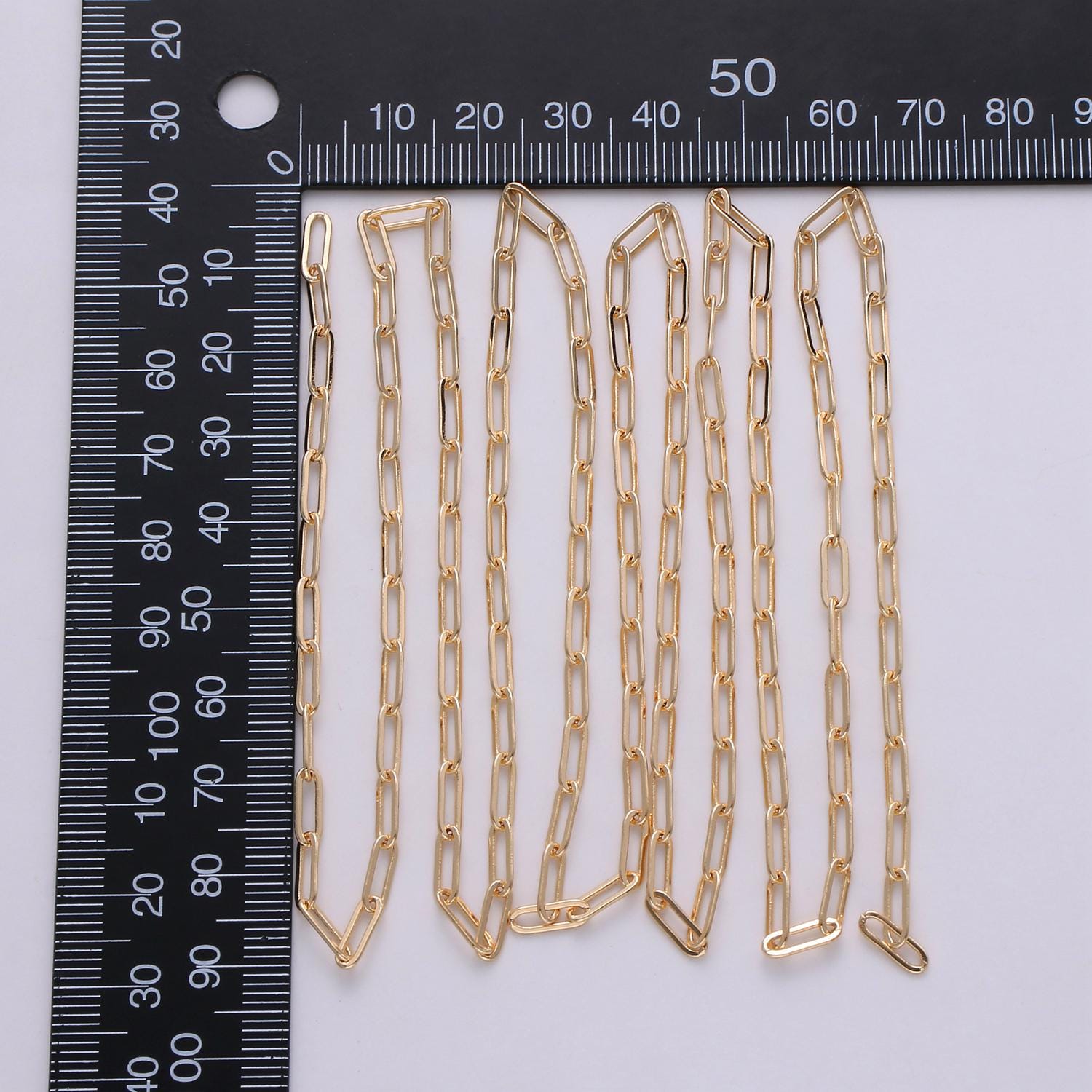 Gold Paperclip Rolo Cable Chain by Yard, Gold Cable Rolo Chain by Yard 7x2mm, Roll-254