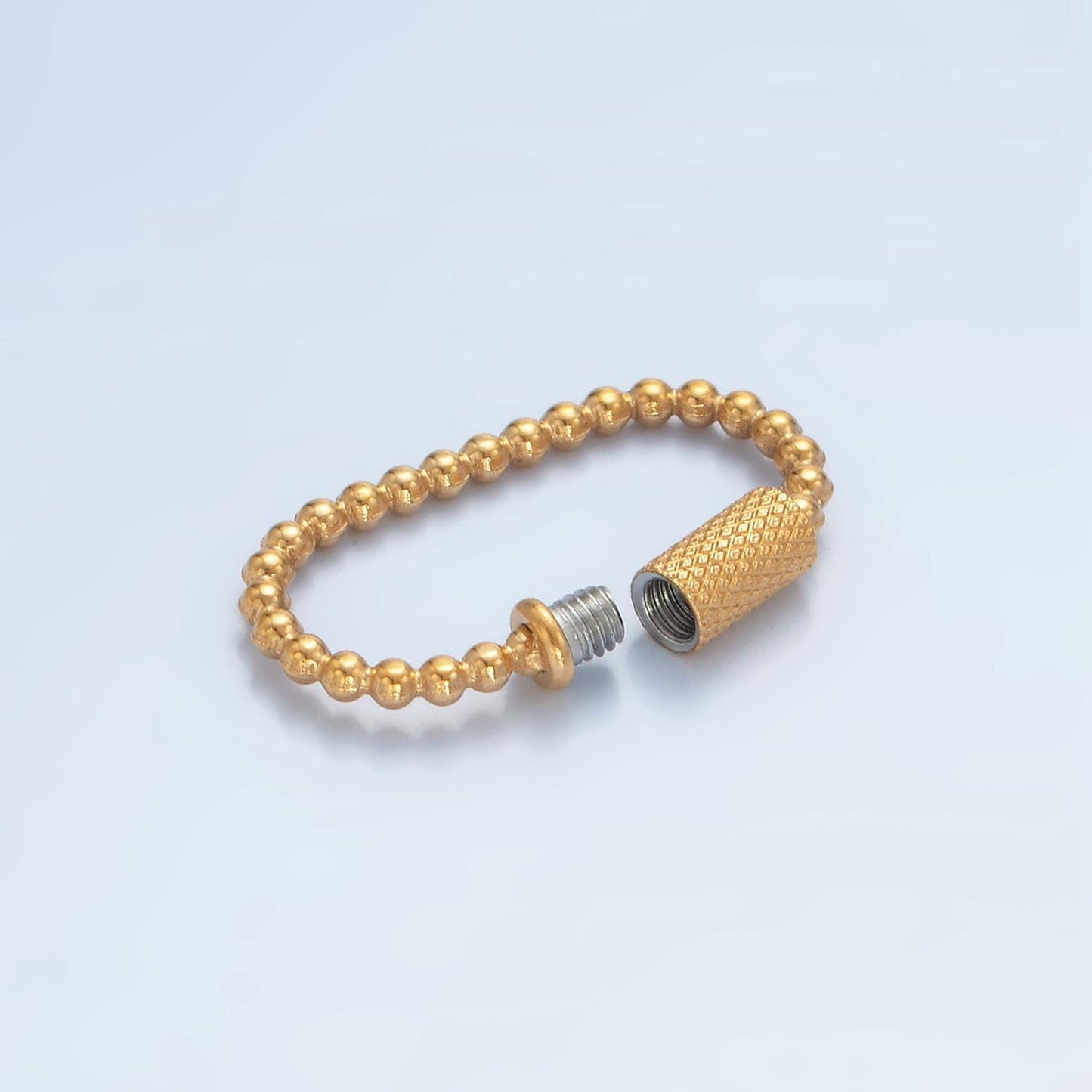 1x Beaded Gold Spring Gate Ring 26 mm Round Ball Screw Lock Charm Holder Clasp for Connector Bracelet Necklace End Clasp Z981