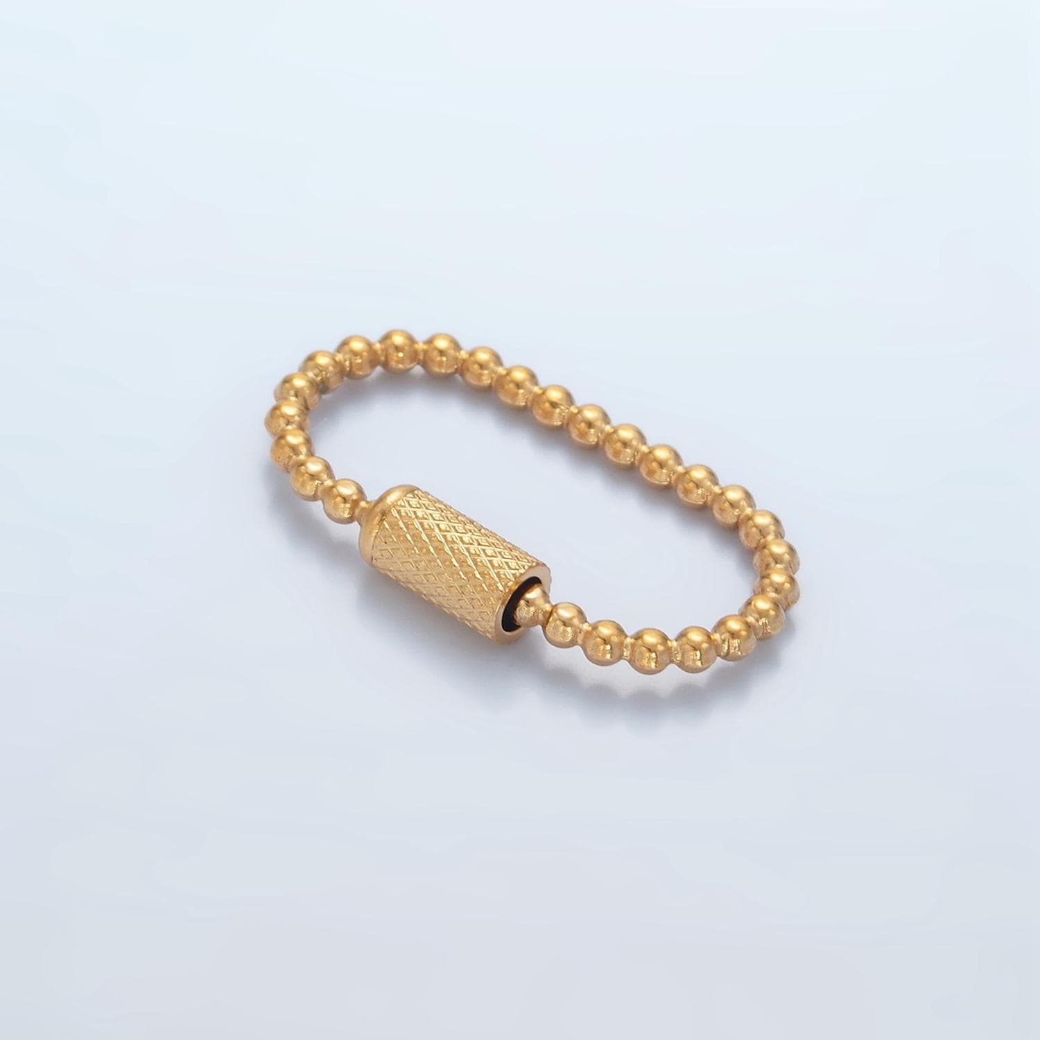 1x Beaded Gold Spring Gate Ring 26 mm Round Ball Screw Lock Charm Holder Clasp for Connector Bracelet Necklace End Clasp Z981