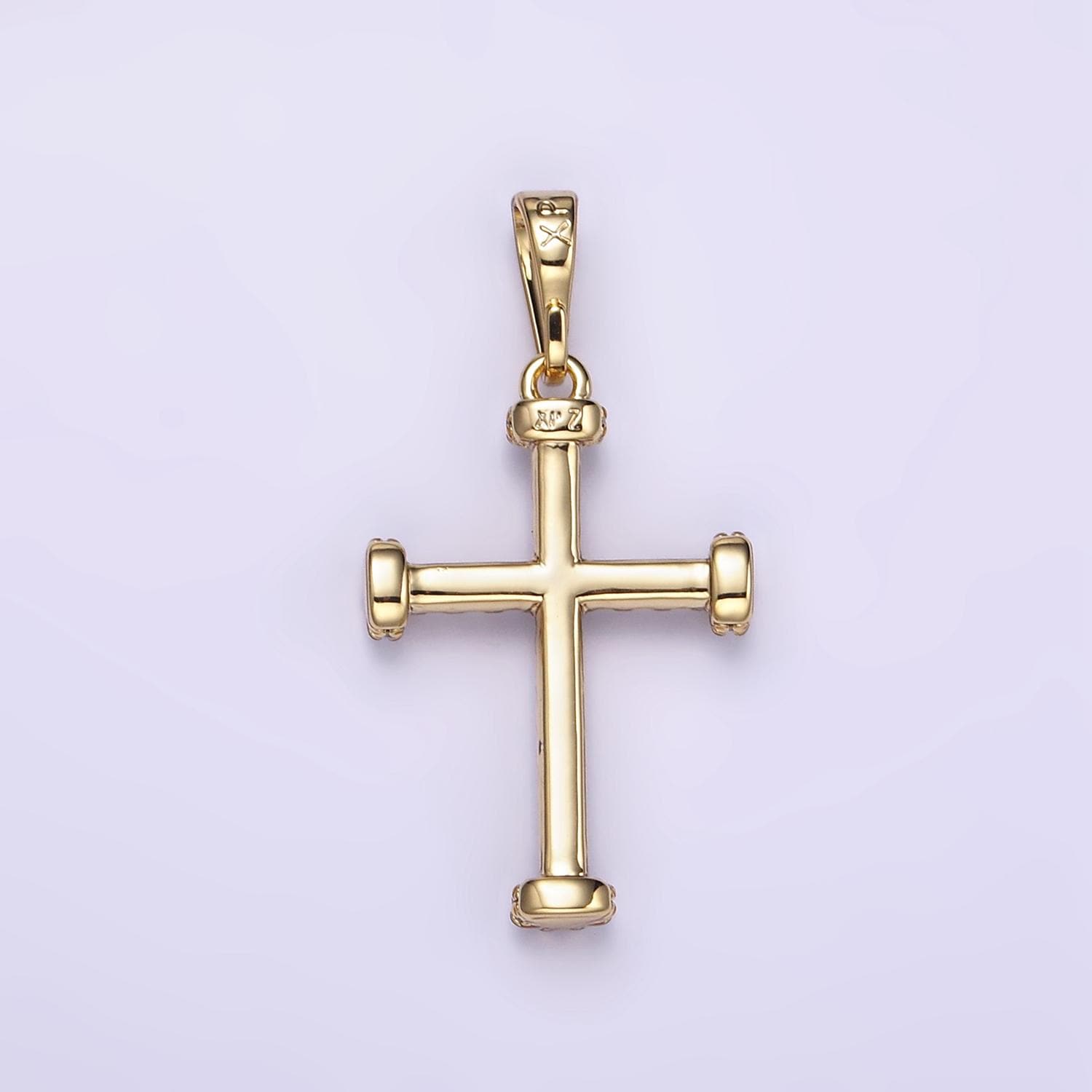 CZ Micro Paved Religious Christian Cross 14k Gold Filled Pendant | I-889