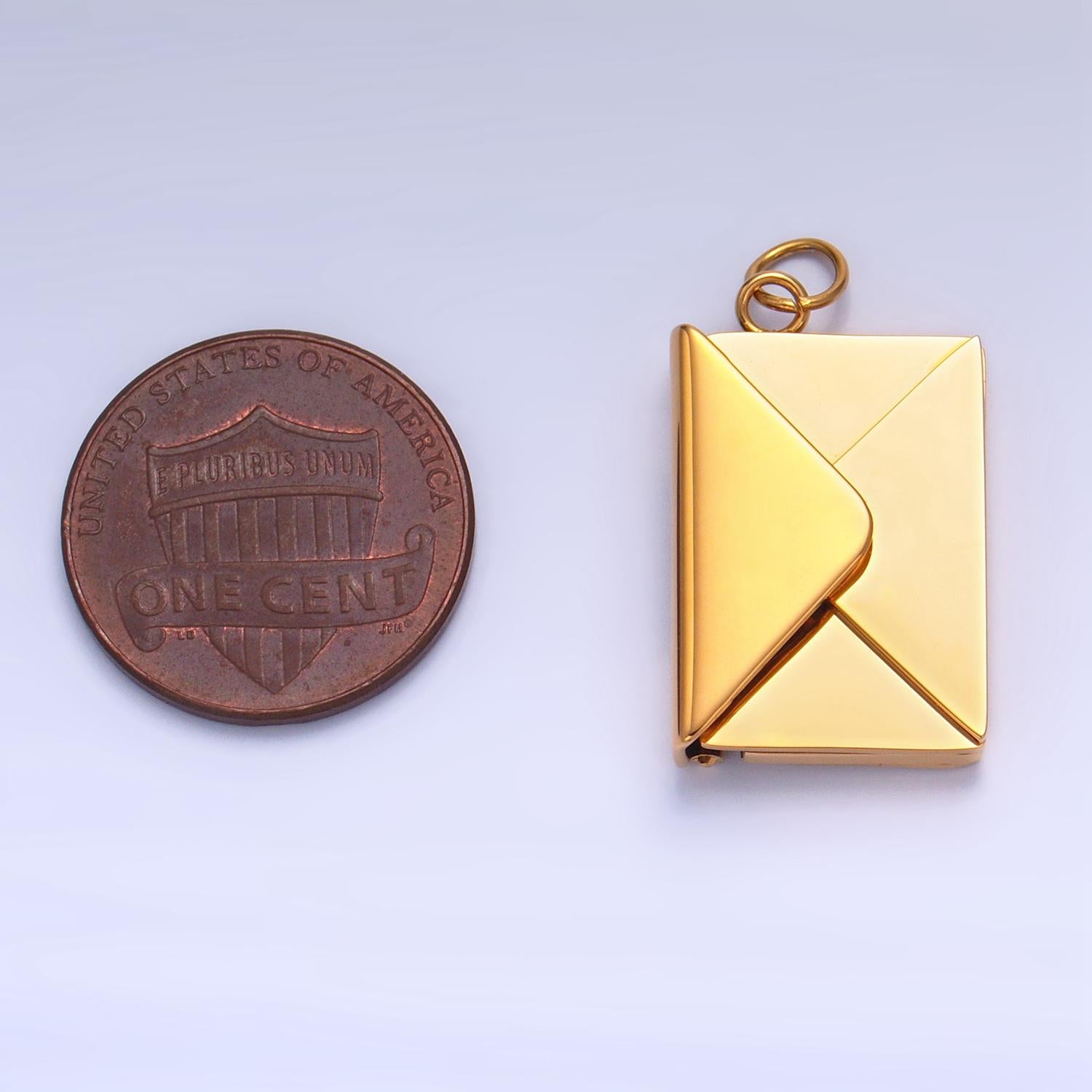 Dainty Gold Envelope Charm Open Letter Charm Engravable Blank Letter Charm for Personalized Message Jewelry P-1521