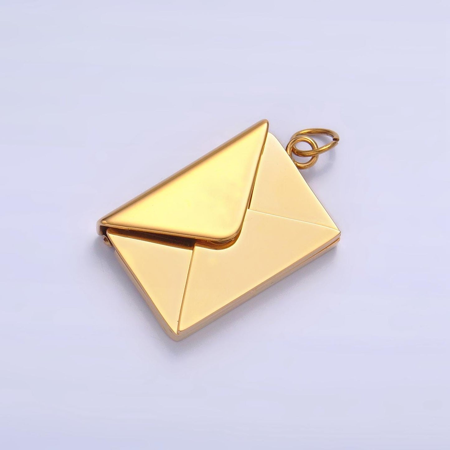 Dainty Gold Envelope Charm Open Letter Charm Engravable Blank Letter Charm for Personalized Message Jewelry P-1521