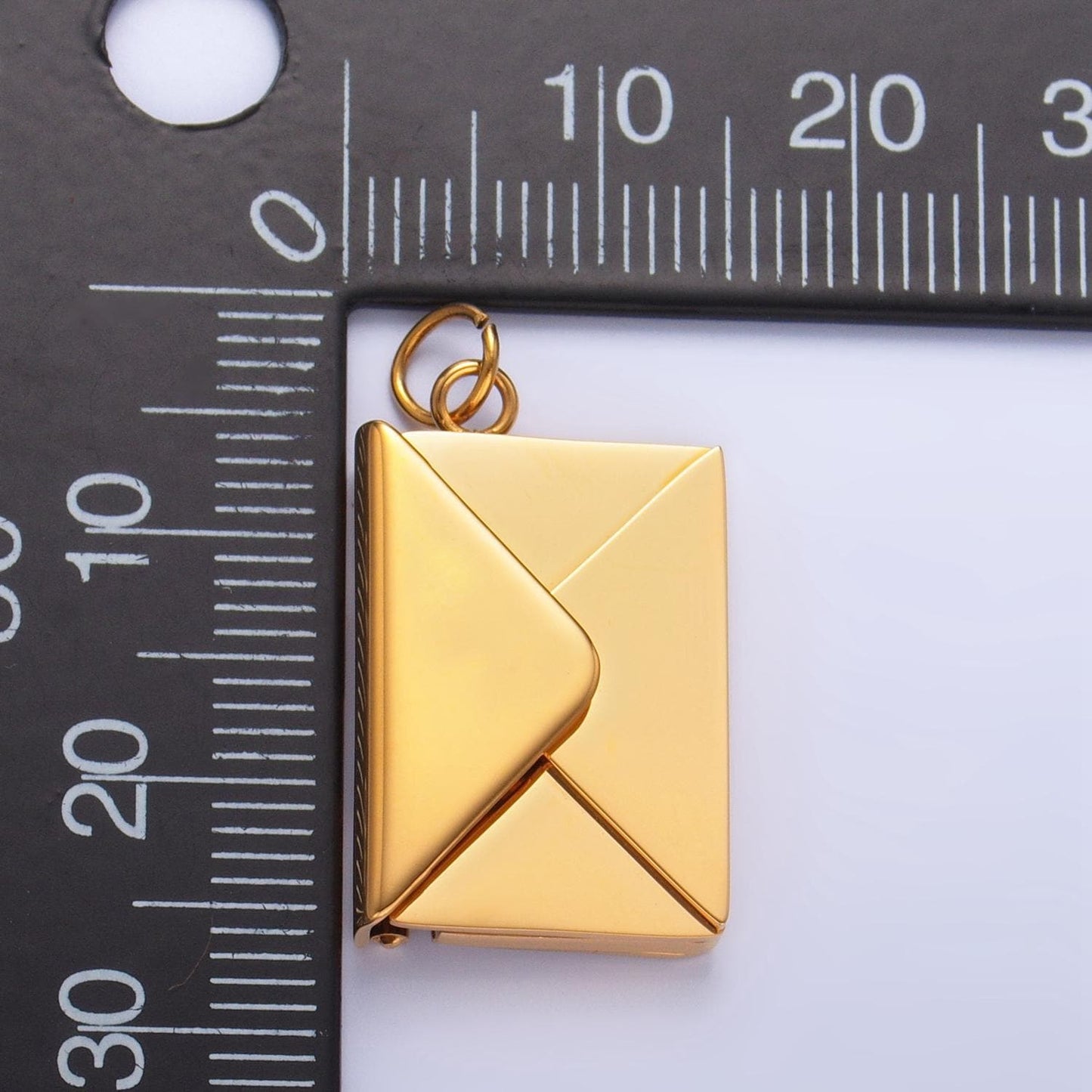 Dainty Gold Envelope Charm Open Letter Charm Engravable Blank Letter Charm for Personalized Message Jewelry P-1521