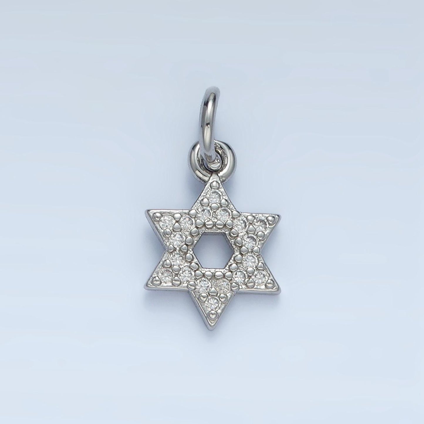 Open Micro Paved CZ Jewish Star Gold Filled in Silver & Gold | E-916