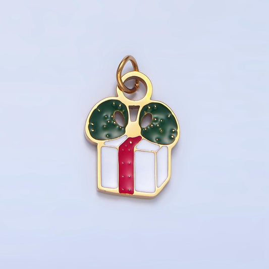 Enamel Christmas Gift Stainless Steel Holiday Charm | P-1375