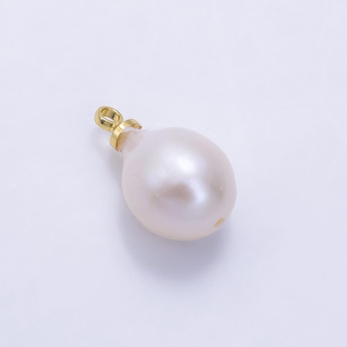 Round White Drop Pearl 16mm Charm | P-1890