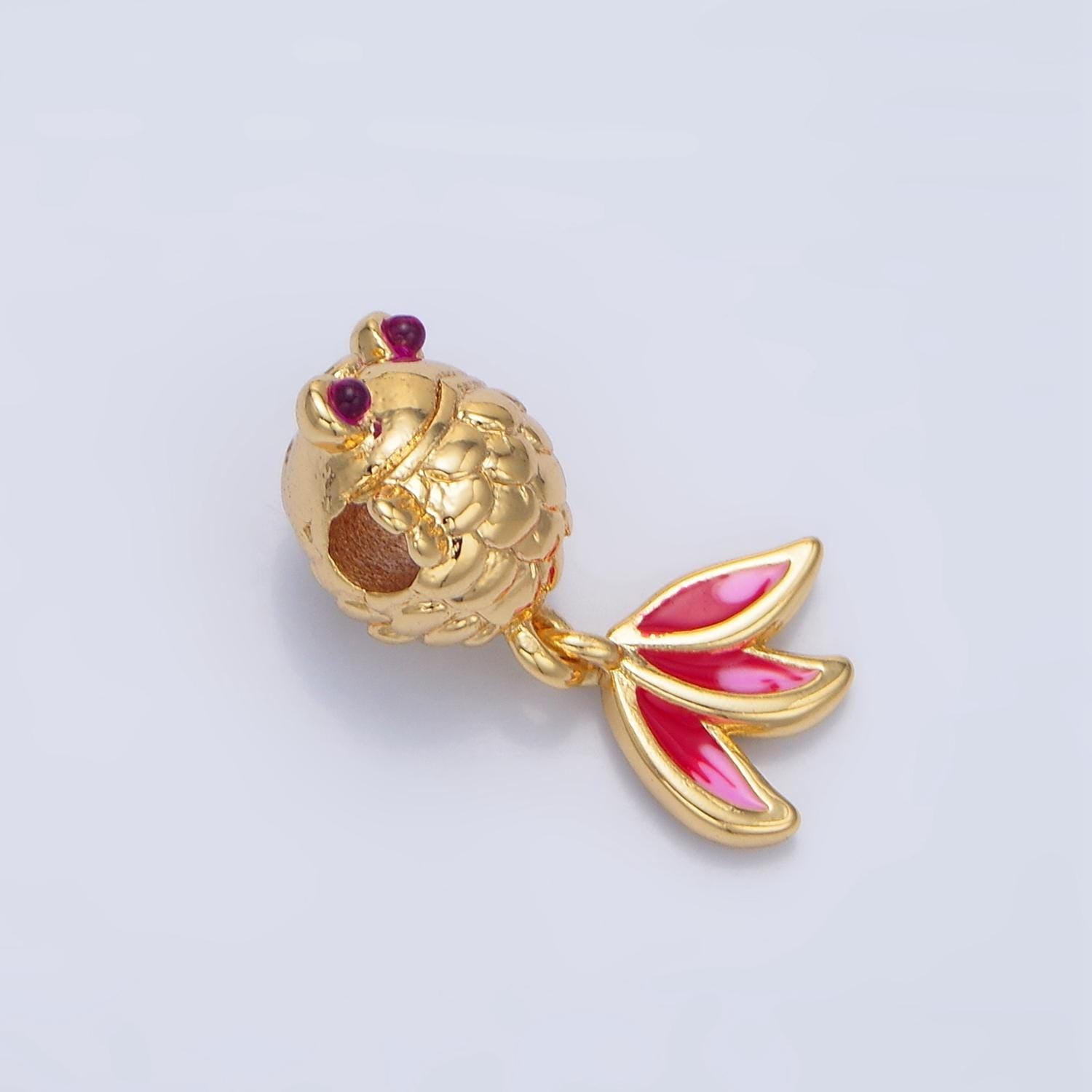 Jumbo Ryukin Goldfish in Gold & Silver, 24K Gold Filled Animal Charm | B-514