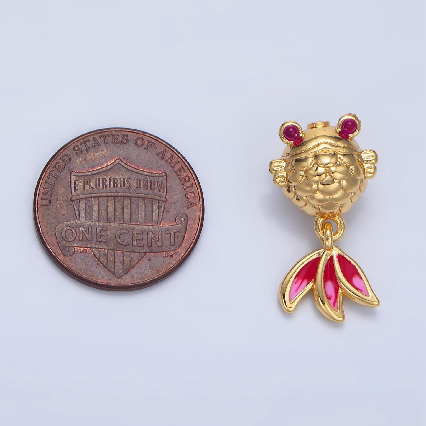 Jumbo Ryukin Goldfish in Gold & Silver, 24K Gold Filled Animal Charm | B-514