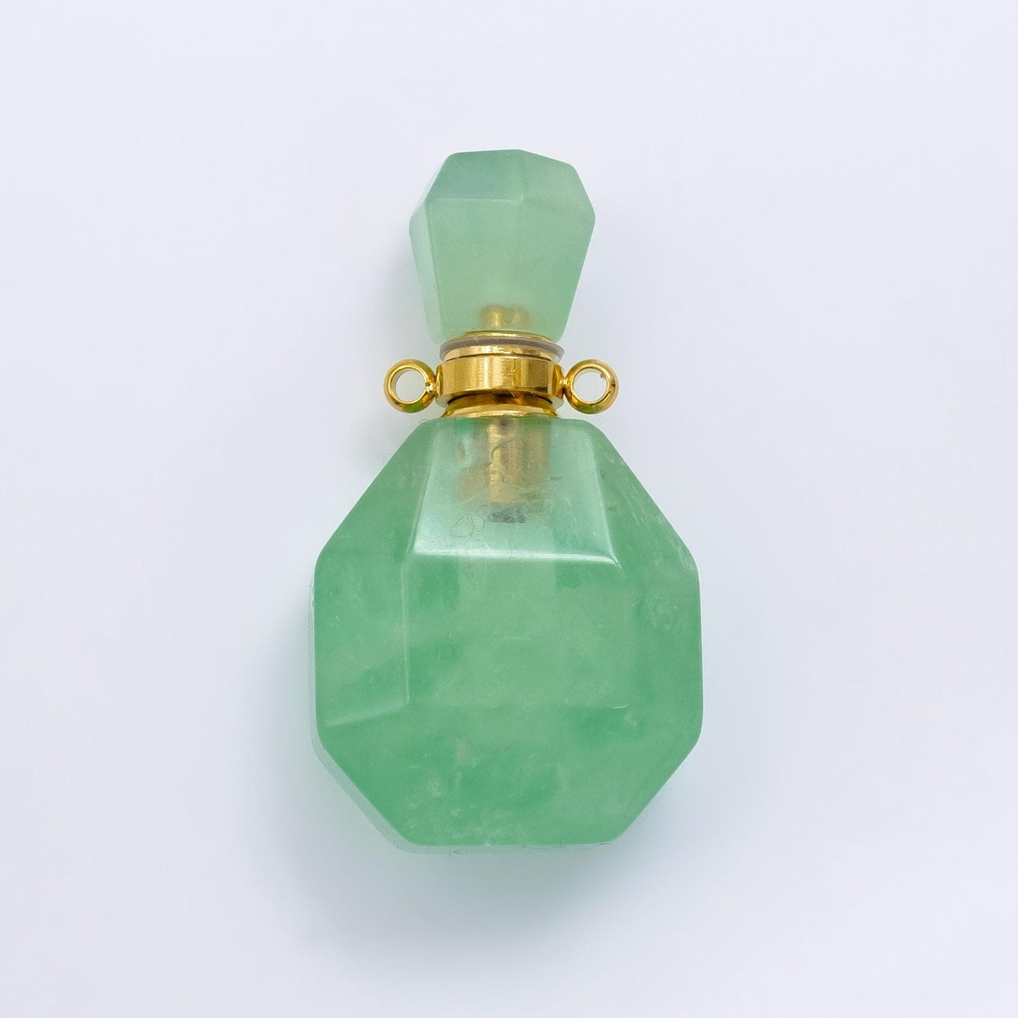 Dainty Square Amethyst Aventurine Bottle Pendant Necklace, Natural Gemstone Crystal Quartz Perfume Essential Oil Bottle Pendant Necklace