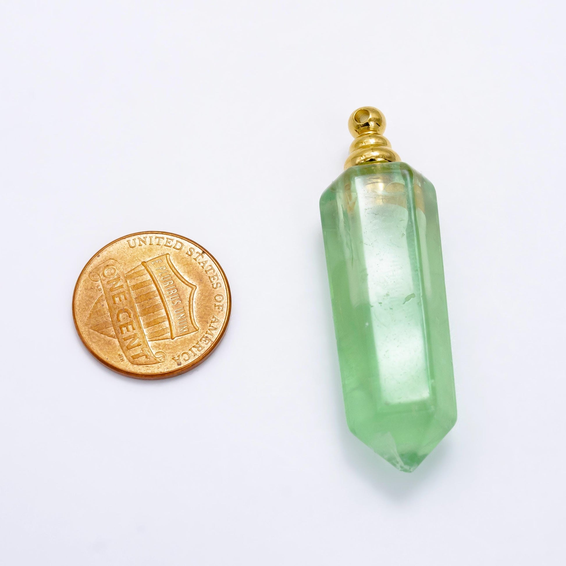 Crystal vial necklace Charm Aventurine Rose Quartz Purple Amethyst Energy Amulet gemstone necklace, perfume necklace Pendant