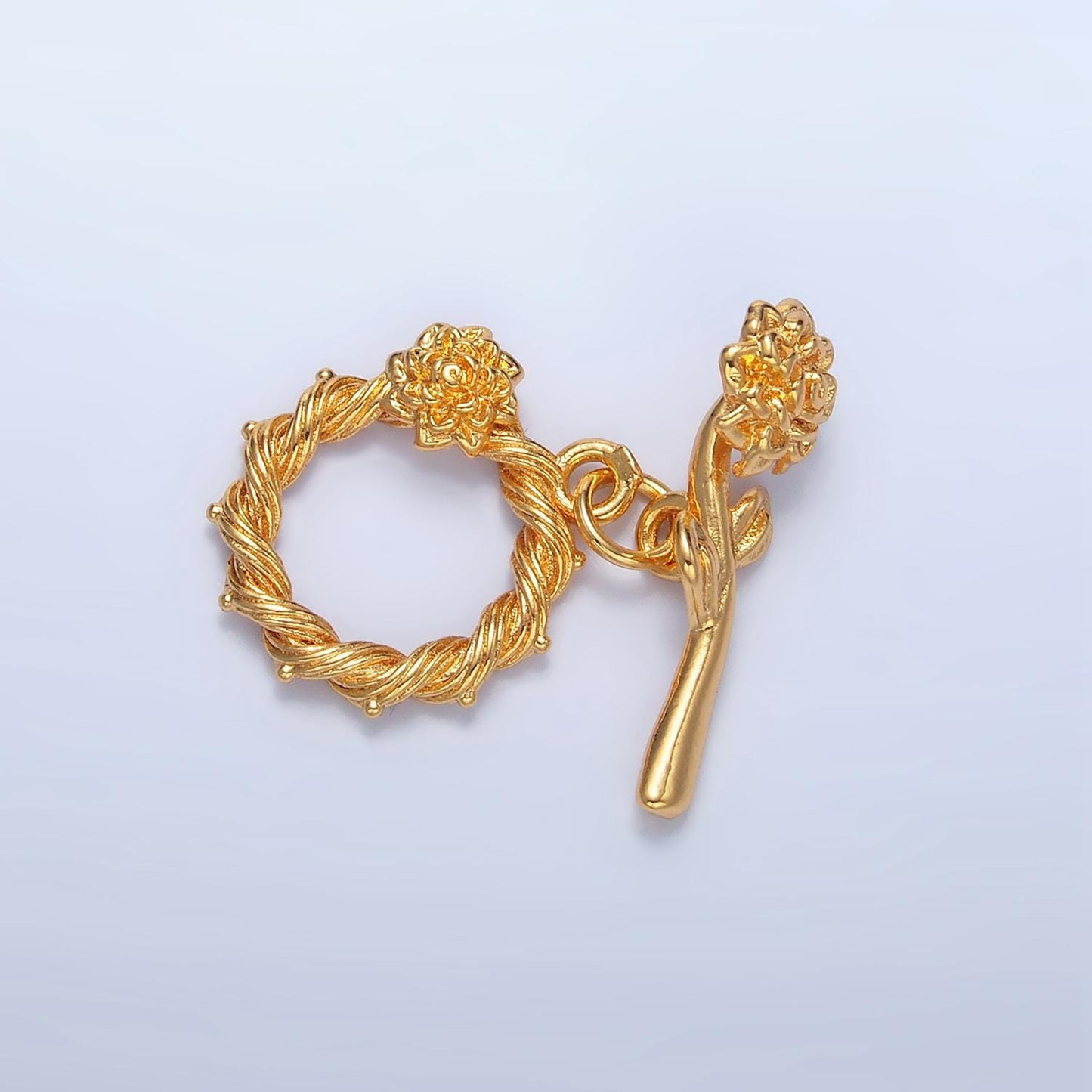 Roses and Vines Toggle Clasp Gold Filled Silver & Gold Findings | Z-995