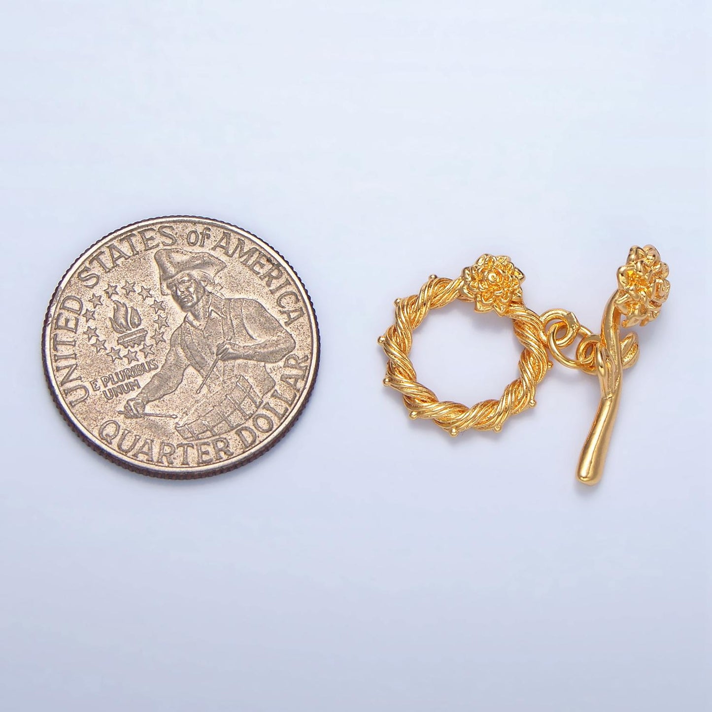 Roses and Vines Toggle Clasp Gold Filled Silver & Gold Findings | Z-995
