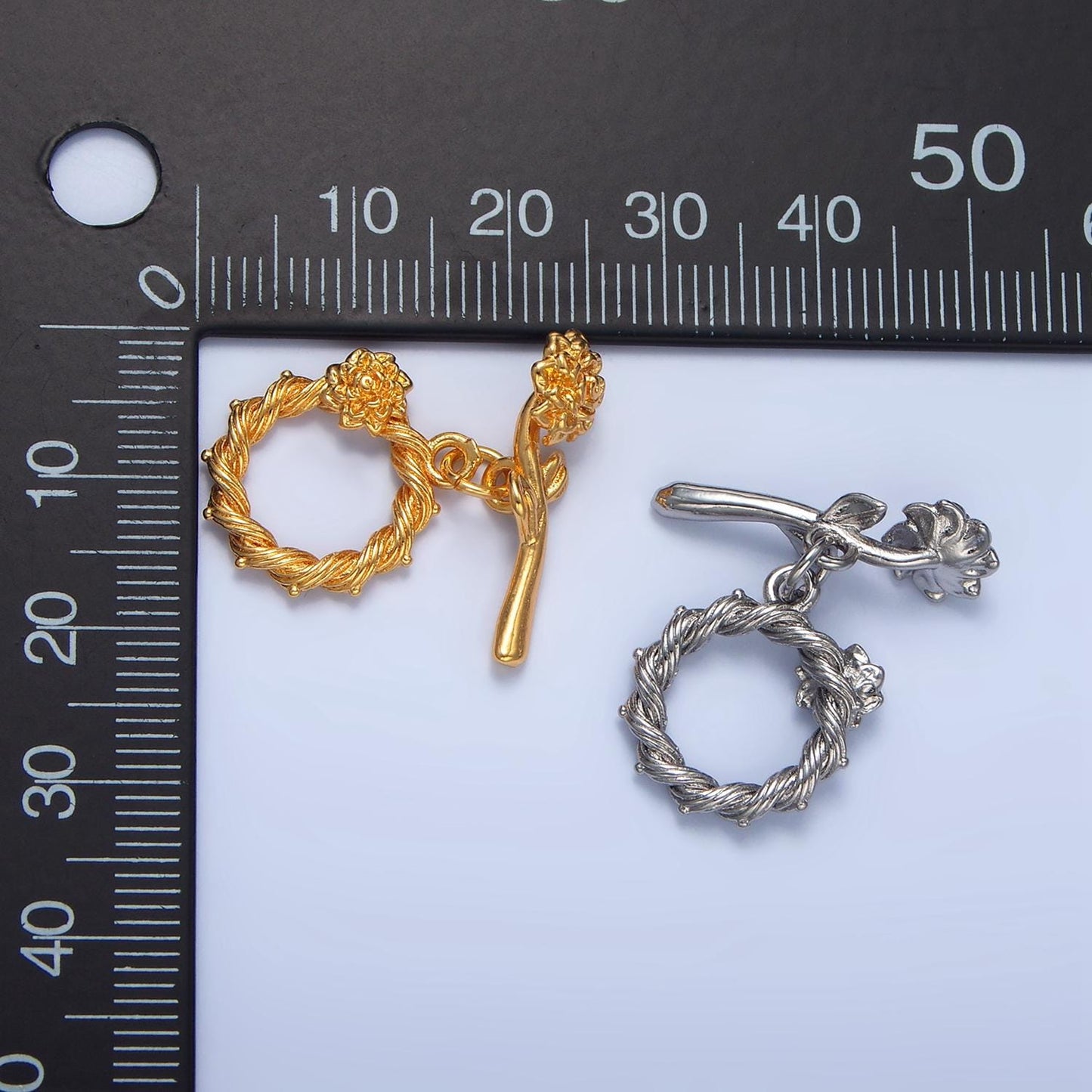 Roses and Vines Toggle Clasp Gold Filled Silver & Gold Findings | Z-995