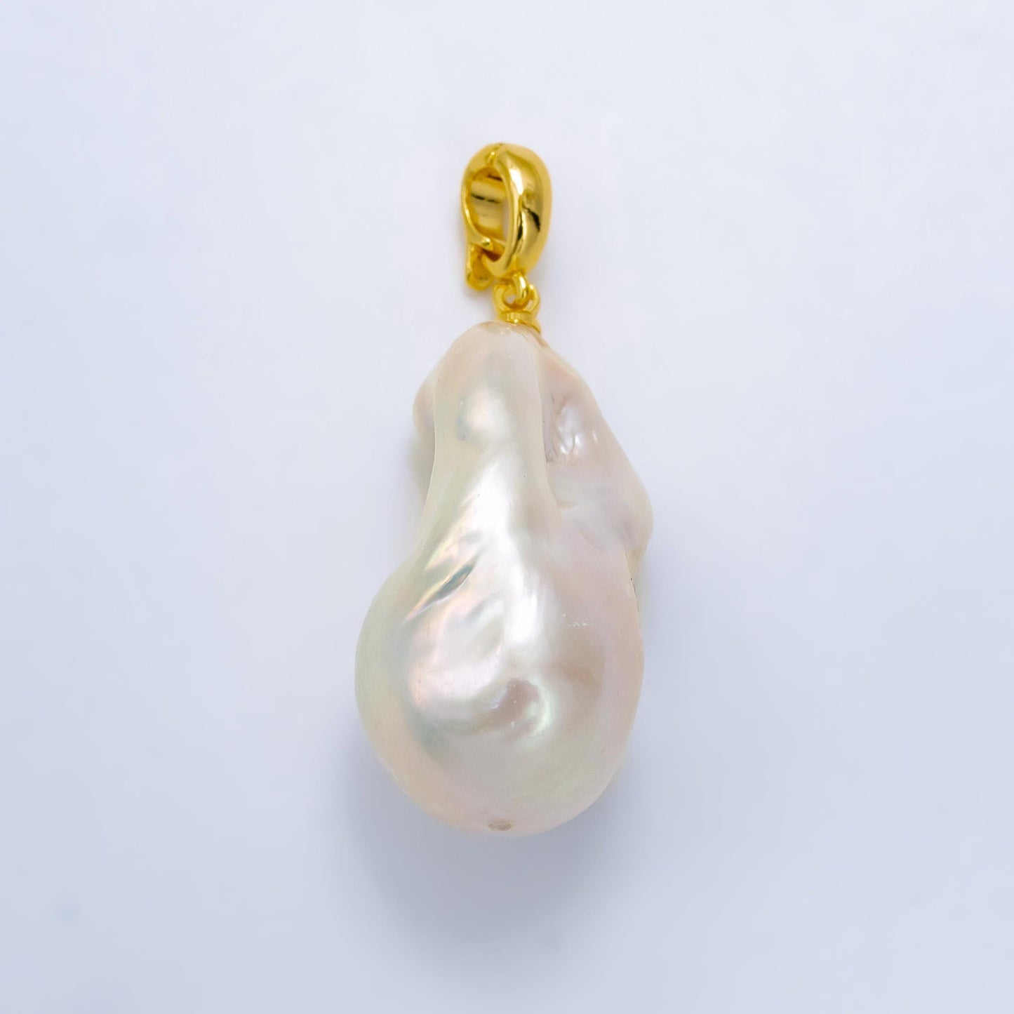 1 Piece Gold Filled Freshwater Pearl Charm, Baroque Pearl Charm Big Bold Freeform Pearl Charm Pendant With Enhancer Bail P-1913