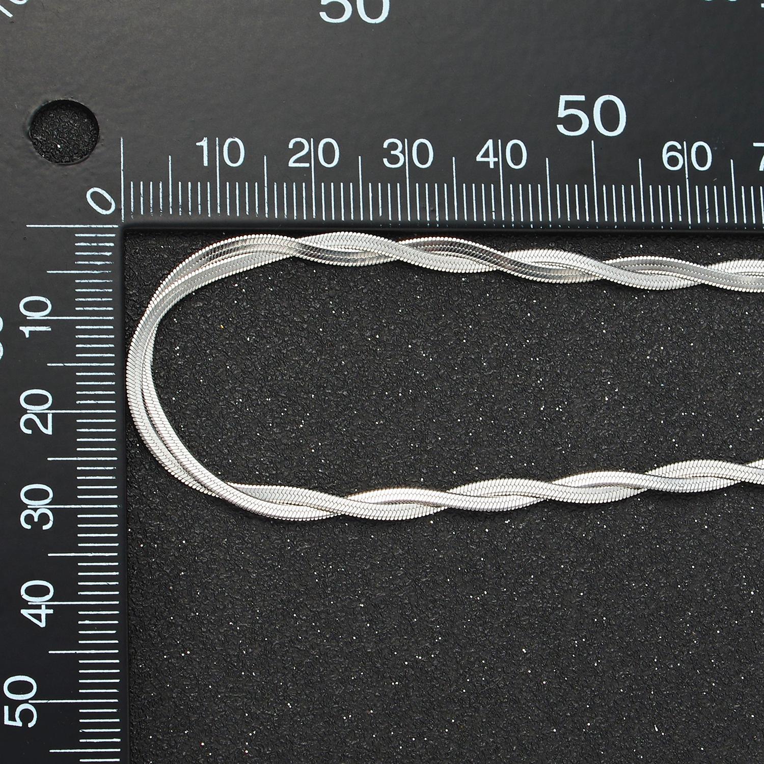 18 Inch Braided Herringbone Chain Mix Metal Chain Stainless Steel Necklace in Mixed Metal & Silver | WA-2614 WA-2615