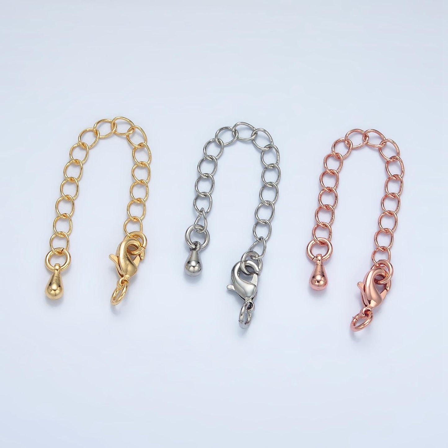 1pc Gold Silver Rose Gold Extender with Pendulum Charm Cable link Extender Chain is 2 inches come with Lobster Clasp Z881