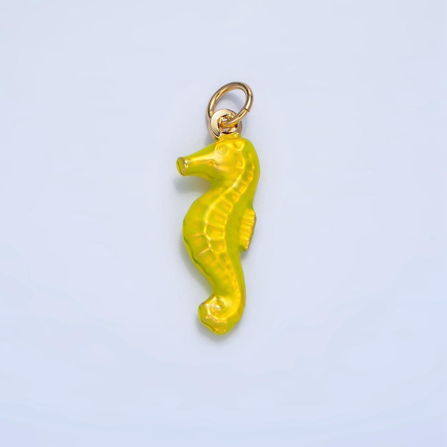 Multi-Color Enamel Seahorse 21mm 24K Gold Filled Animal Charm | X786-X788