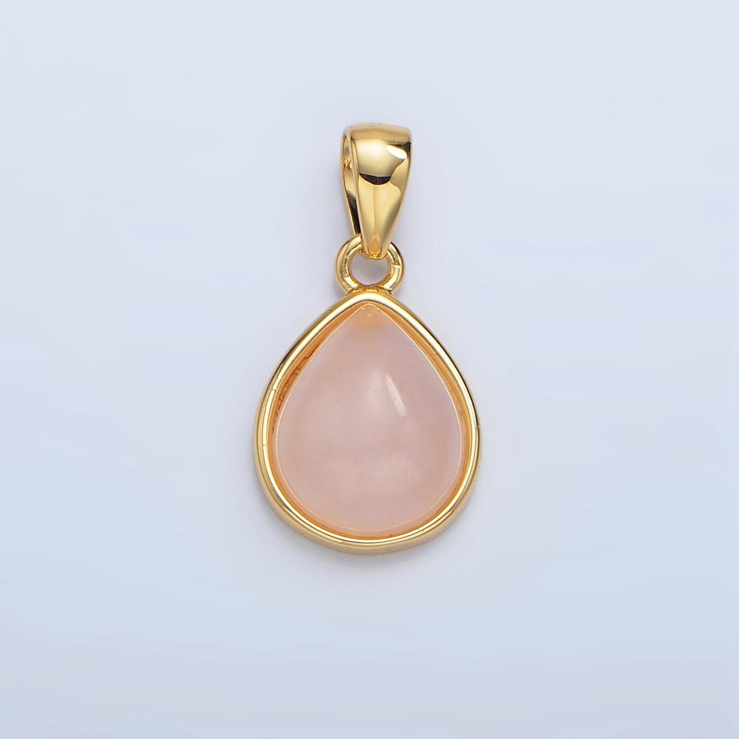 Natural Teardrop Gemstone Bezel 24K Gold Filled Pendant | AA-959