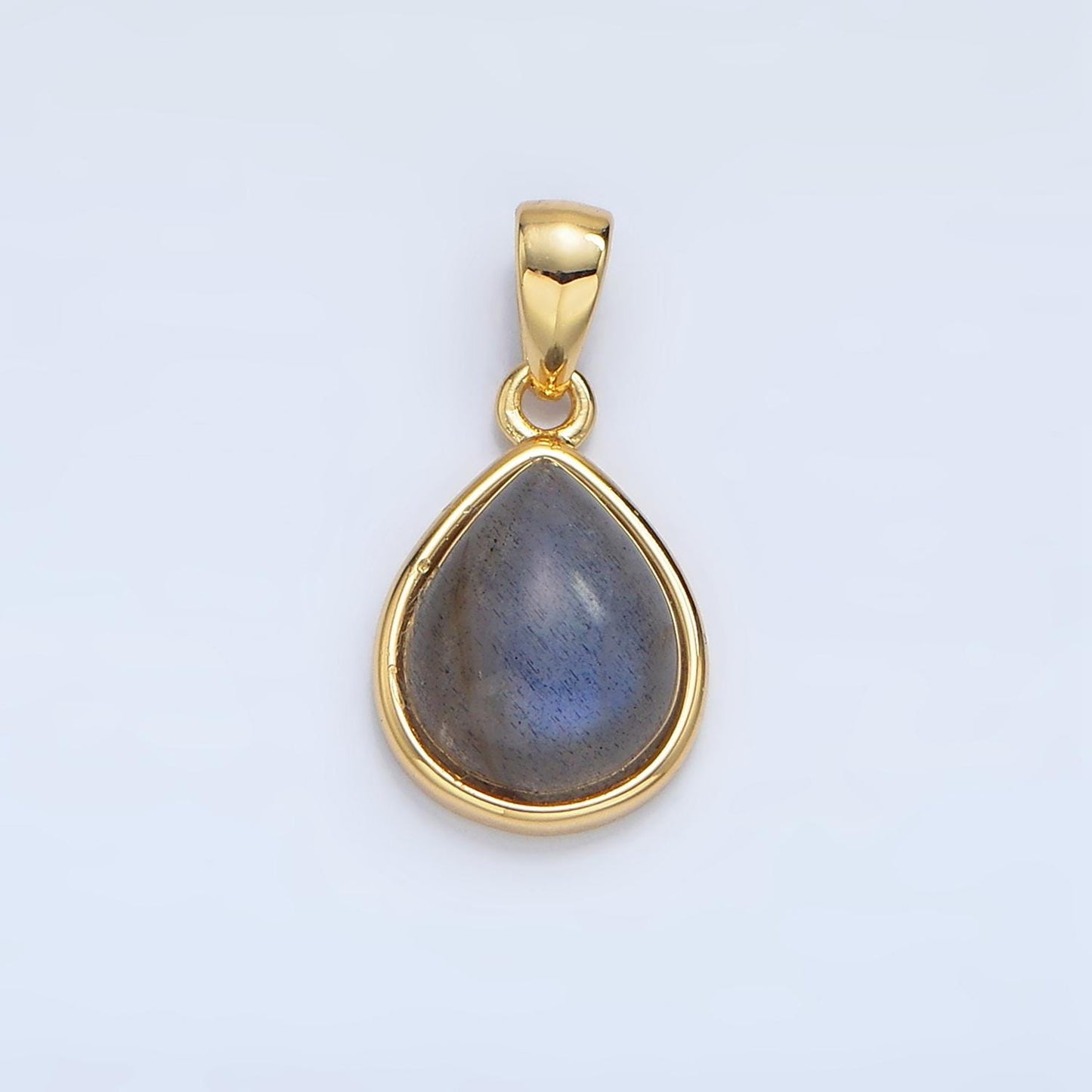 Natural Teardrop Gemstone Bezel 24K Gold Filled Pendant | AA-959